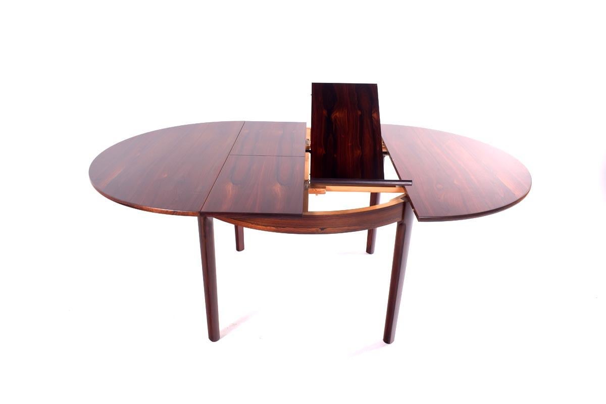Midcentury Danish Rosewood Dining Table with Two Hidden Leaves 15