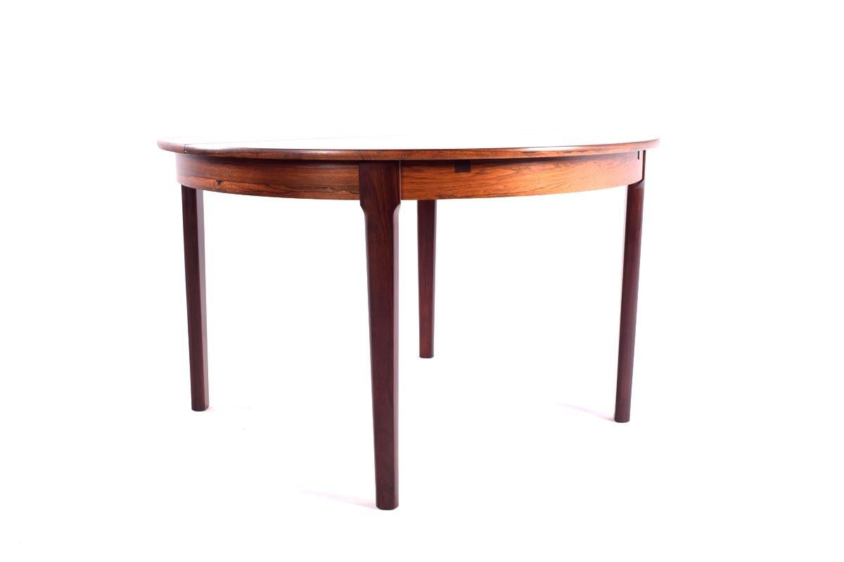 Midcentury Danish Rosewood Dining Table with Two Hidden Leaves 3