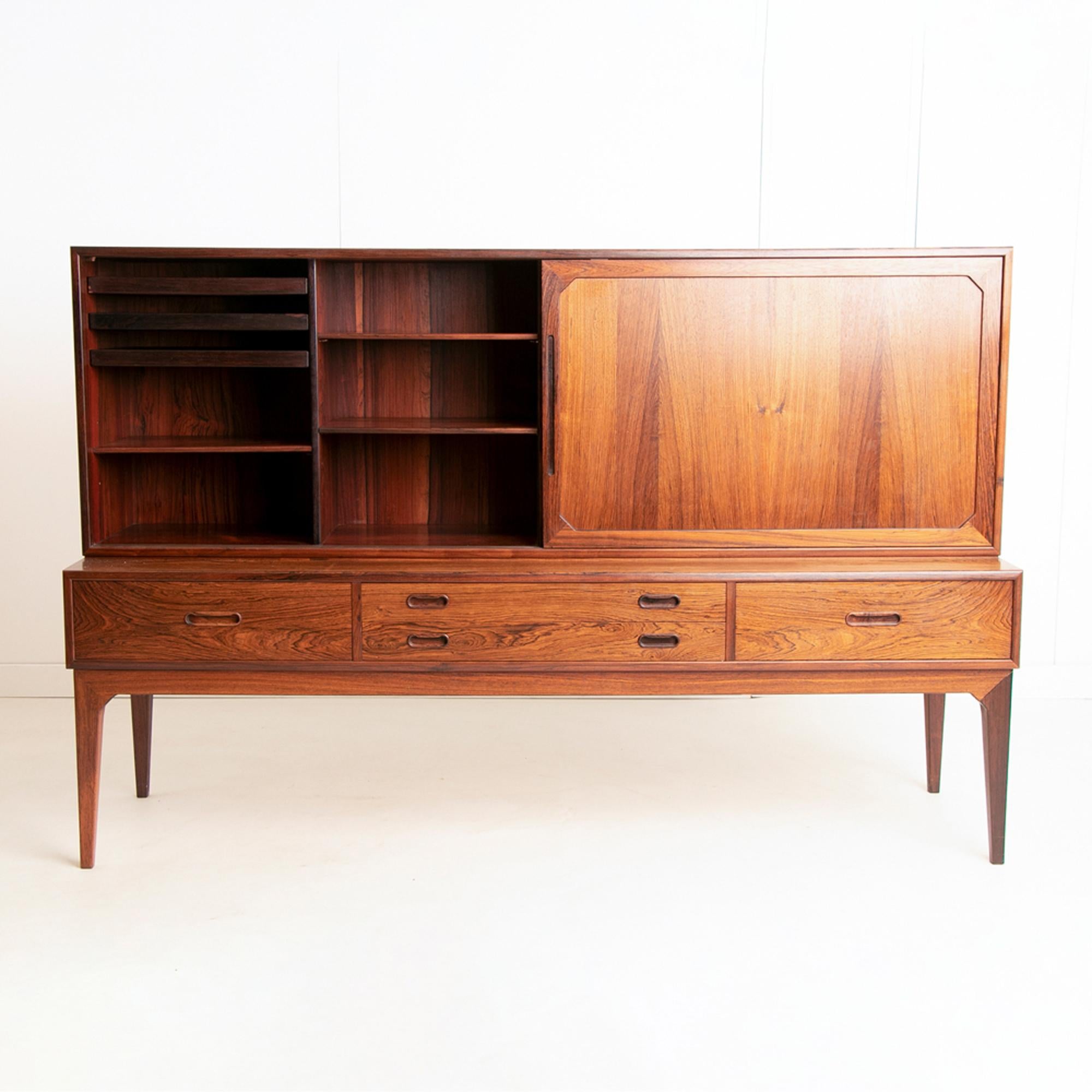 Midcentury Danish rosewood highboard by Severin Hansen for Haslev Møb.