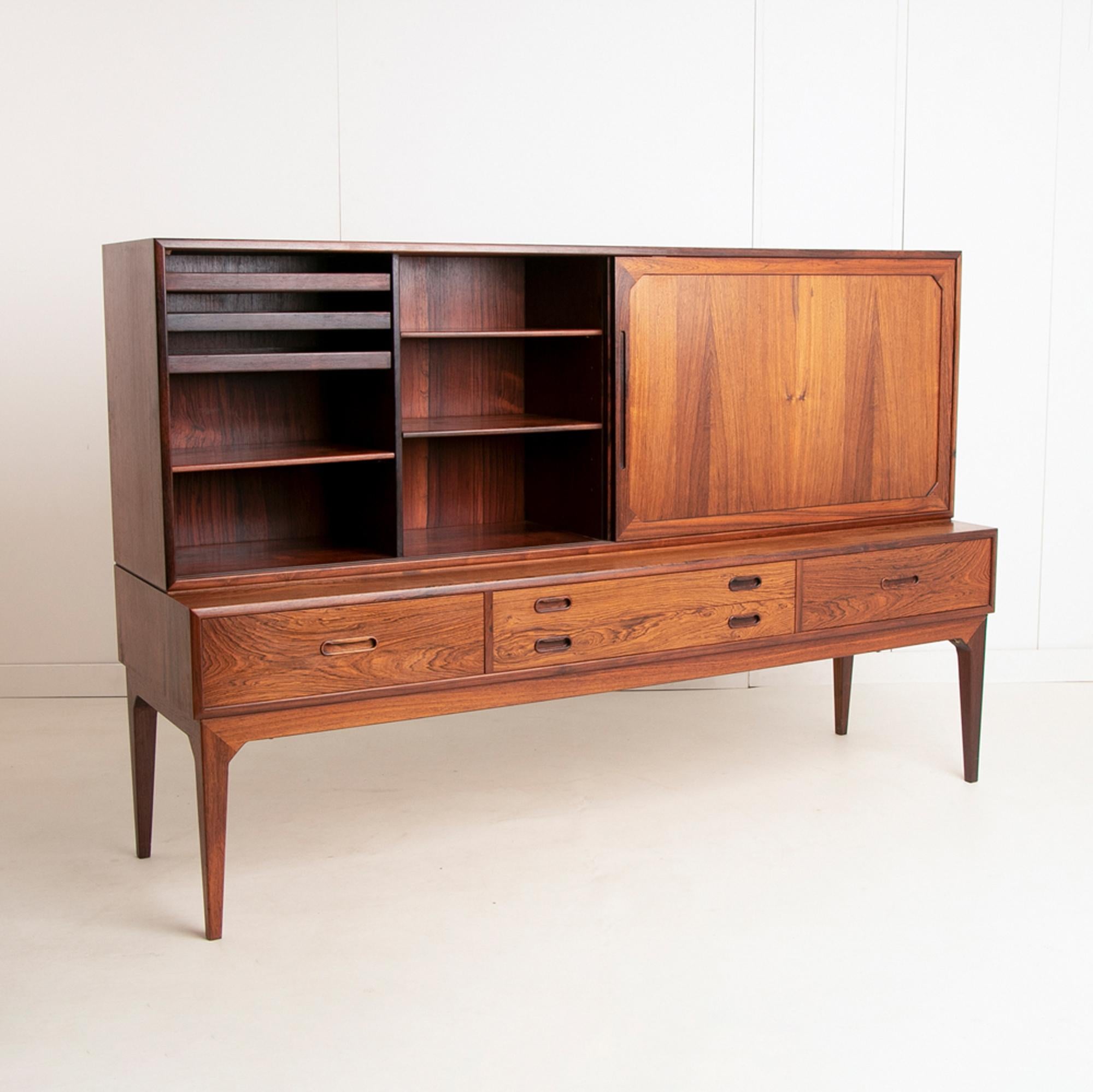 Mid-Century Modern Midcentury Danish Rosewood Highboard by Severin Hansen for Haslev Møb For Sale