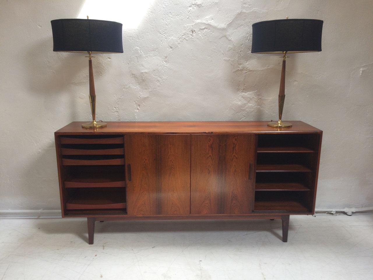 Midcentury Danish Rosewood Highboard Sideboard in the Style of Gunni Omann 1960 In Good Condition In Sherborne, Dorset