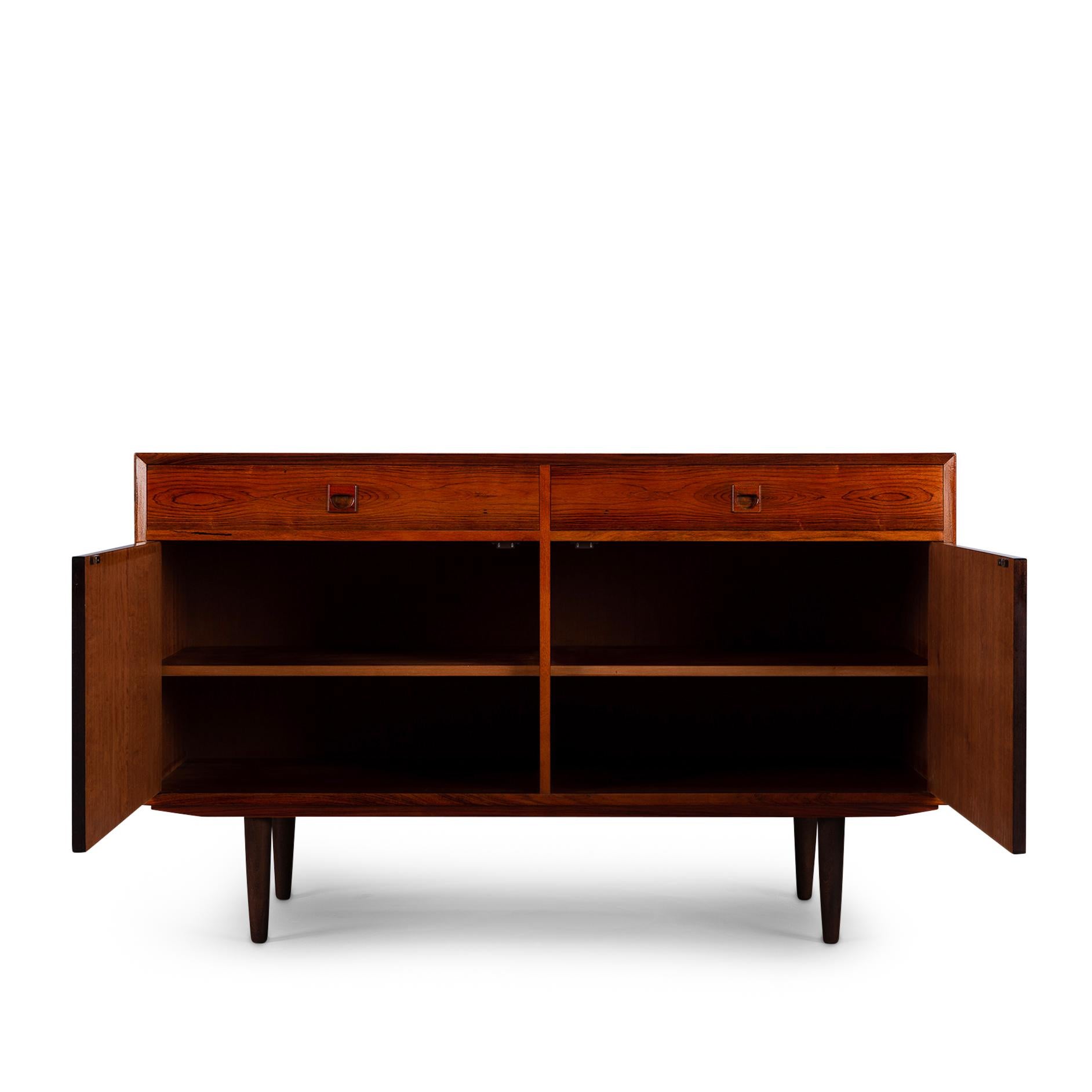 Veneer Midcentury Danish Rosewood Sideboard by E. Brouer for Brouer Møbelfabrik, 1960s