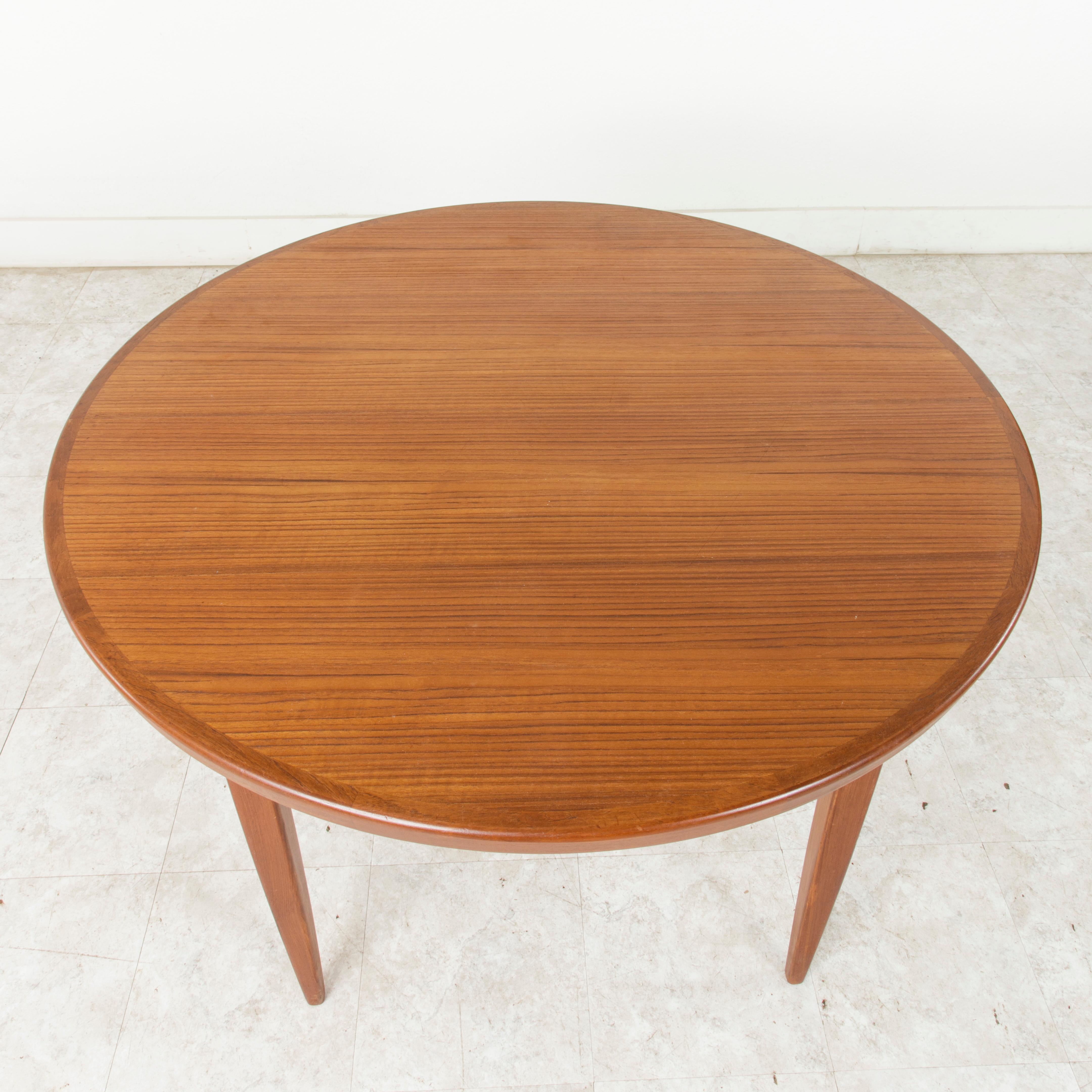 Mid-20th Century Midcentury Danish Round Teak Table and Four Chairs by Niels Koefoed, Hornslet