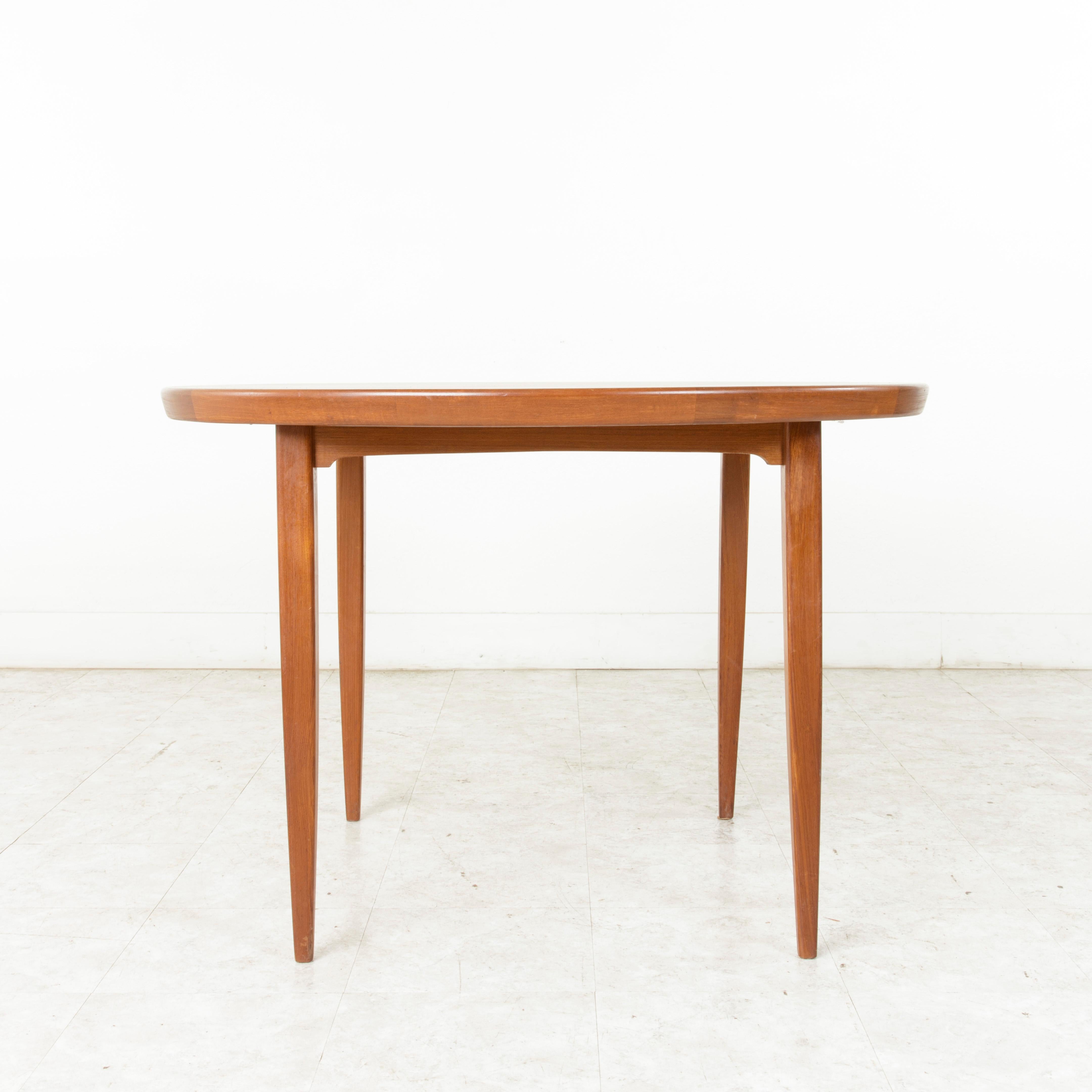 Upholstery Midcentury Danish Round Teak Table and Four Chairs by Niels Koefoed, Hornslet
