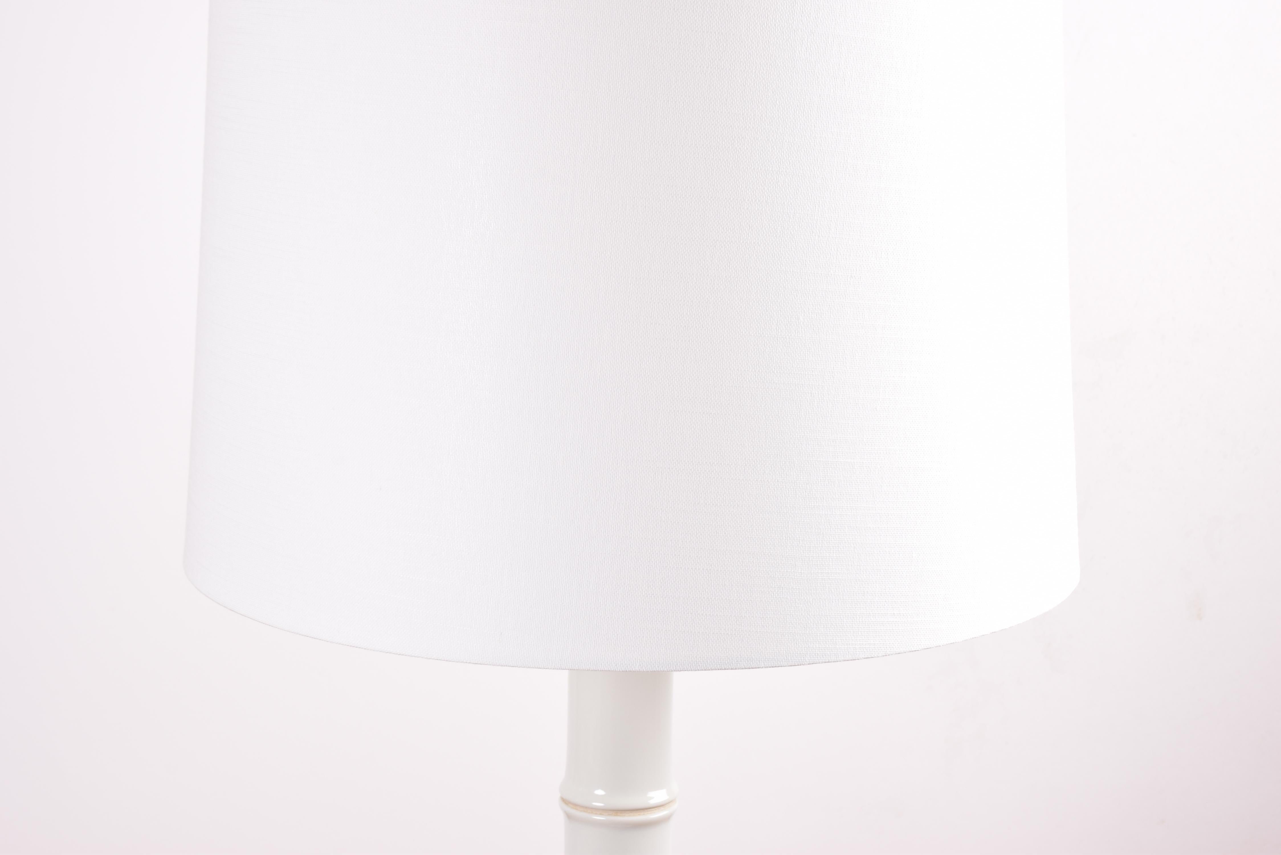 Midcentury Danish Royal Copenhagen Tall Table Lamp Bamboo Shape Flower Decor For Sale 1