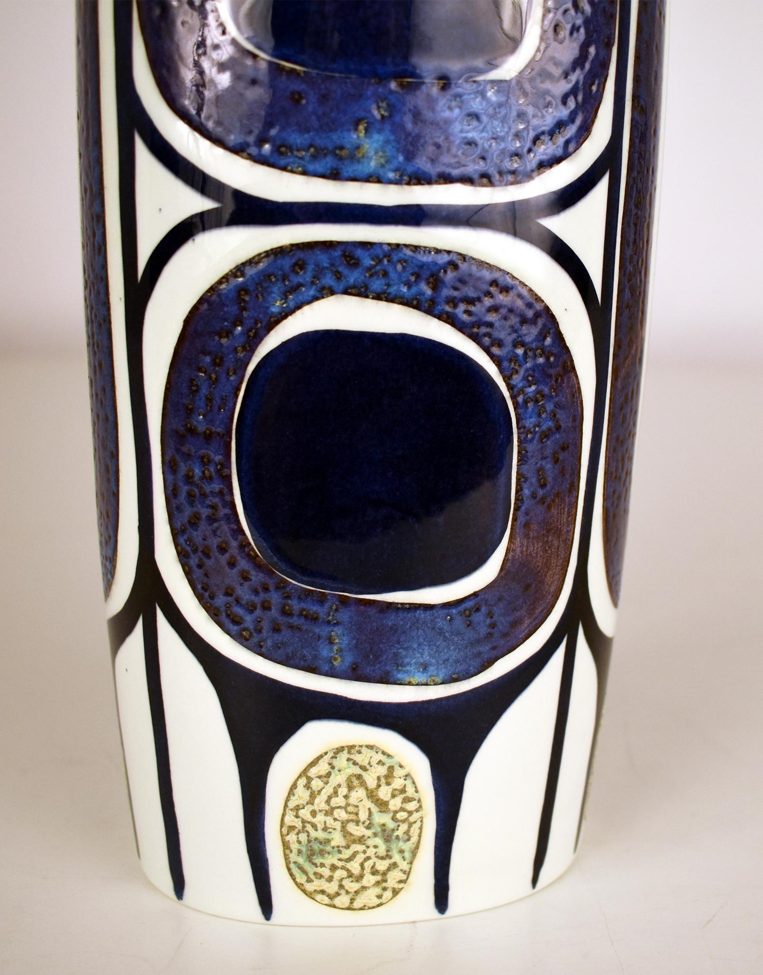 Ceramic Midcentury Danish Royal Copenhagen Tenera Tall Vase Decor by Inge-Lise Koefoed For Sale