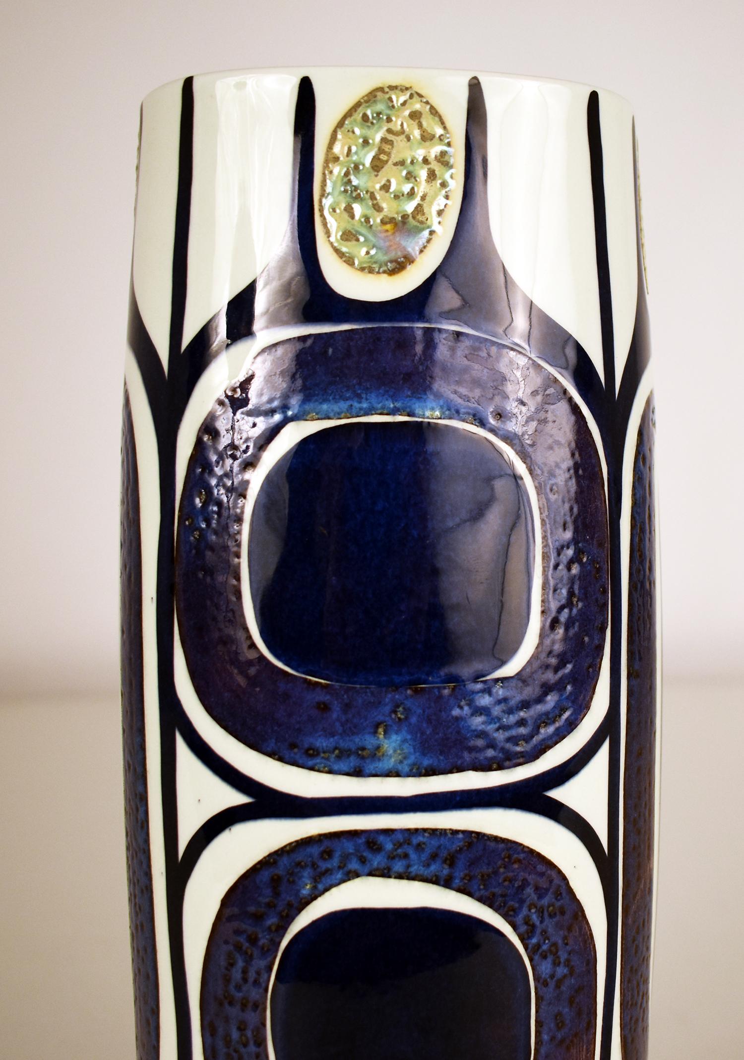 Midcentury Danish Royal Copenhagen Tenera Tall Vase Decor by Inge-Lise Koefoed For Sale 1