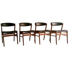 Midcentury Danish SAX Dining Chairs Teak Set of Four 1970s Scandinavian Design