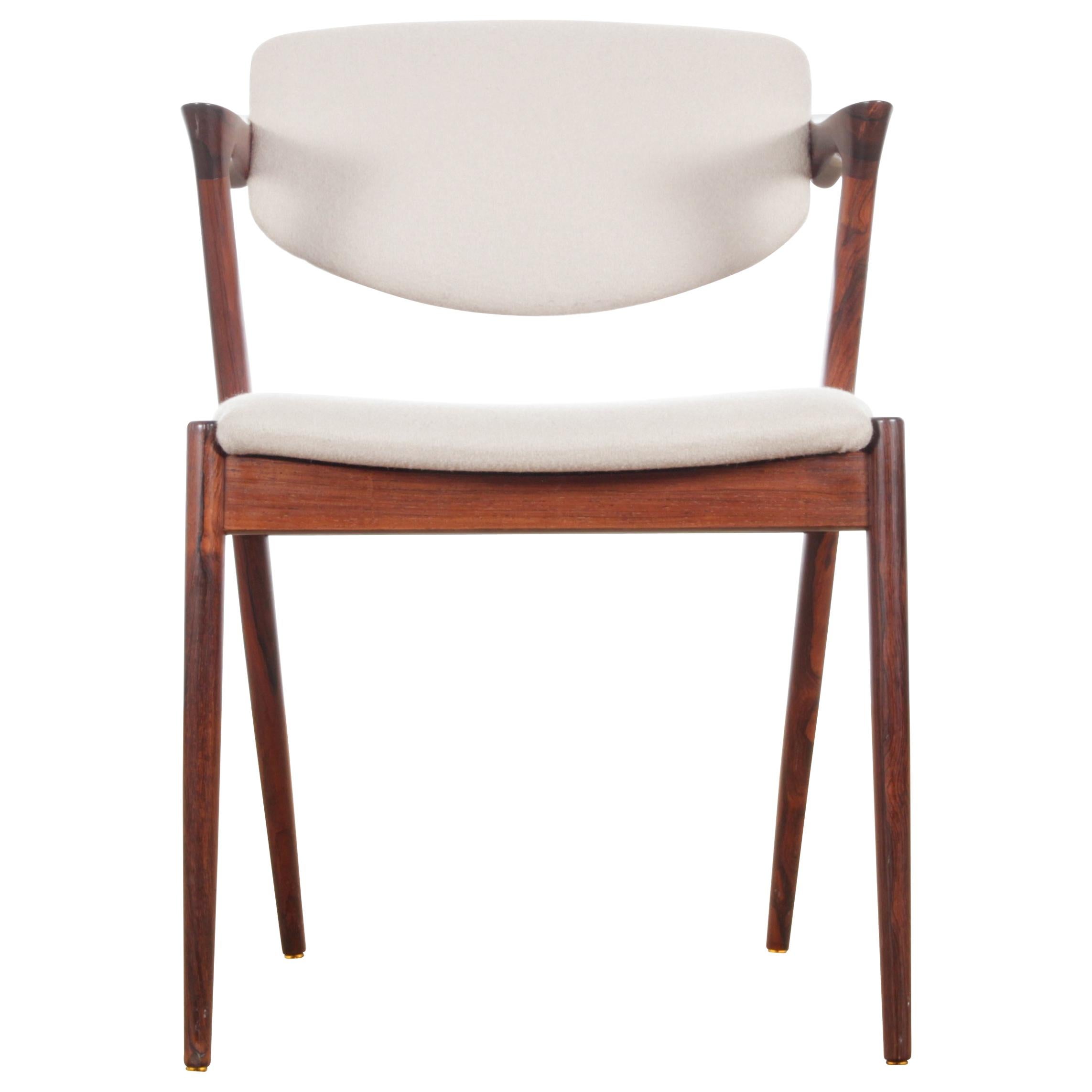 Midcentury Danish Set of 8 Kai Kristiansen Rosewood Chairs, Model 42