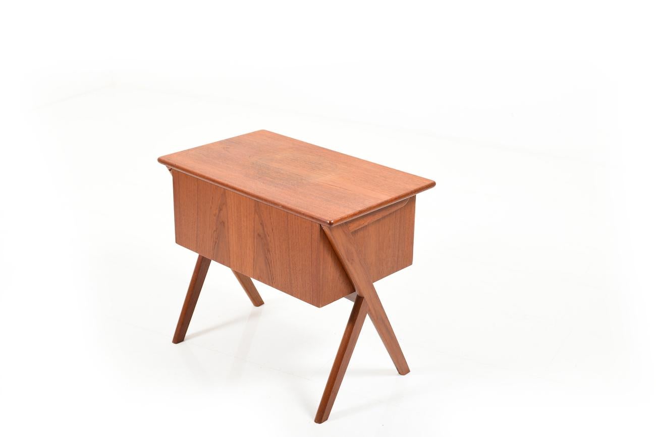 Midcentury Danish Sewing Table in Teak For Sale 1