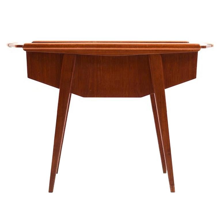 Midcentury Danish Sewing Table in Teak For Sale at 1stDibs