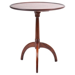 Vintage Midcentury Danish Side Table, Solid Mahogany by Cabinetmaker Frits Henningsen