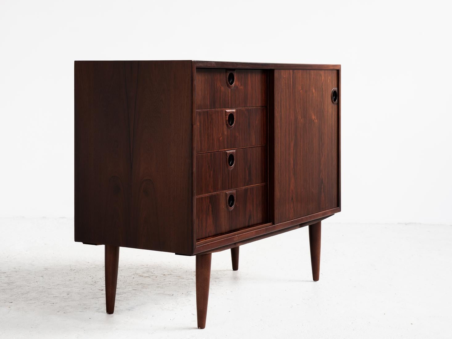Mid-Century Modern Midcentury Danish Sideboard in Rosewood with 1 Sliding Door and 4 Drawers