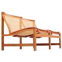 Dänisches Sofa aus der Mitte des Jahrhunderts von Rud Thygesen aus Mahagoni, französischem Schilfrohr und Leder