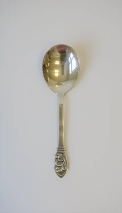 Danish Sterling Silver Serving Spoon, Midcentury Denmark