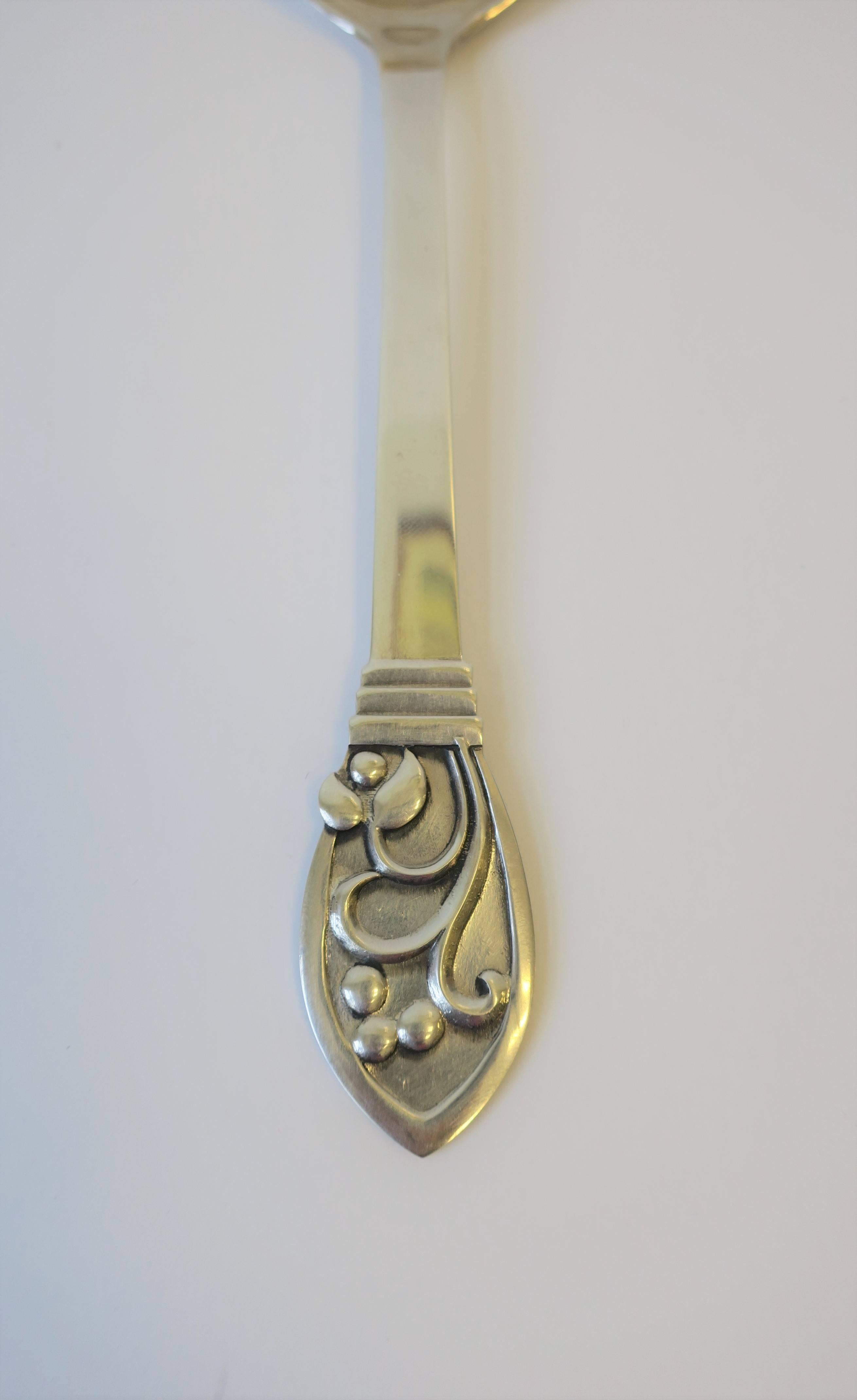 Danish Sterling Silver Serving Spoon, Midcentury Denmark In Good Condition In New York, NY