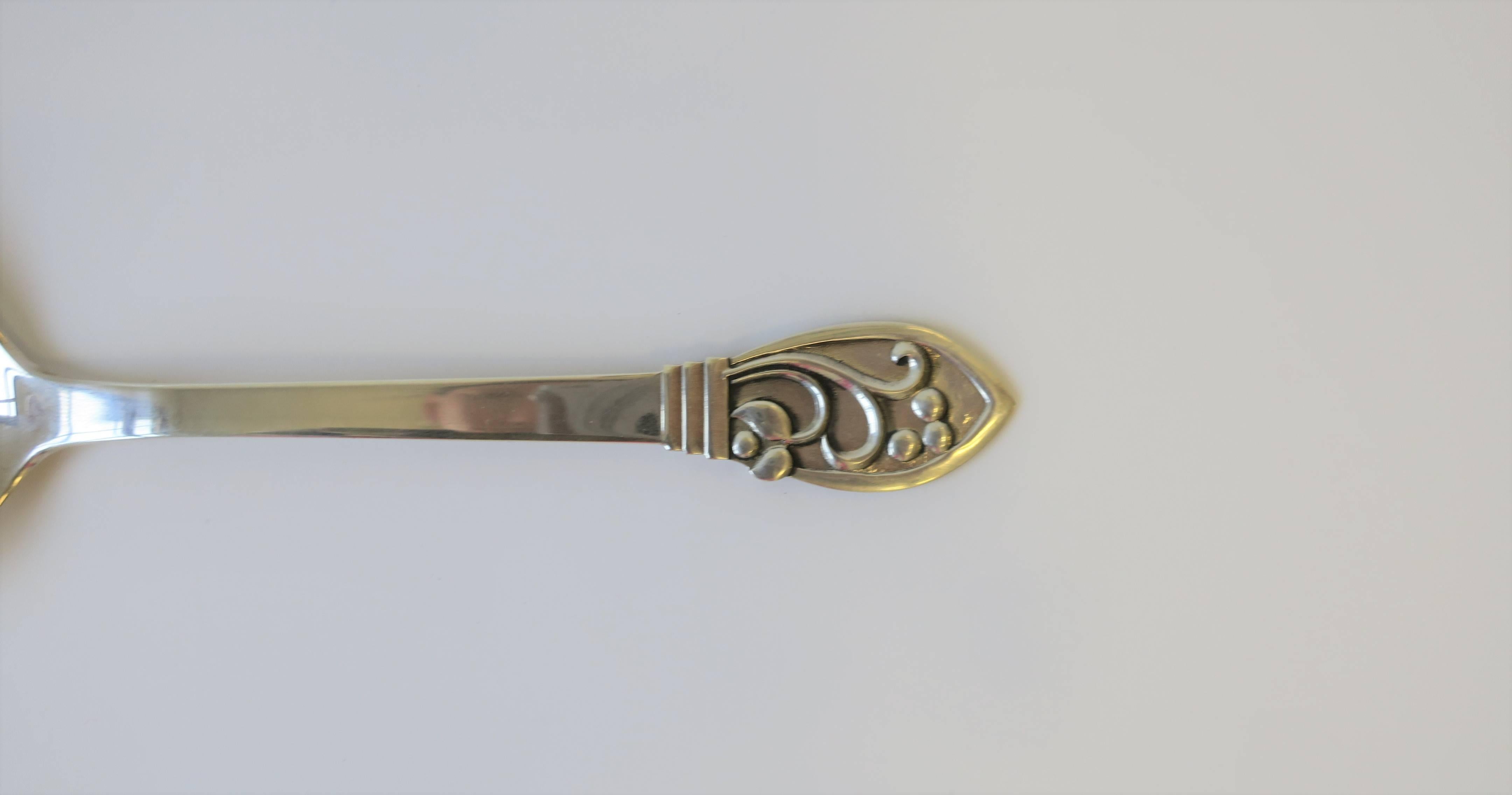 20th Century Danish Sterling Silver Serving Spoon, Midcentury Denmark
