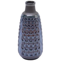 Blue Danish Mid-Century Modern stoneware vase by Einar Johansen for Soholm