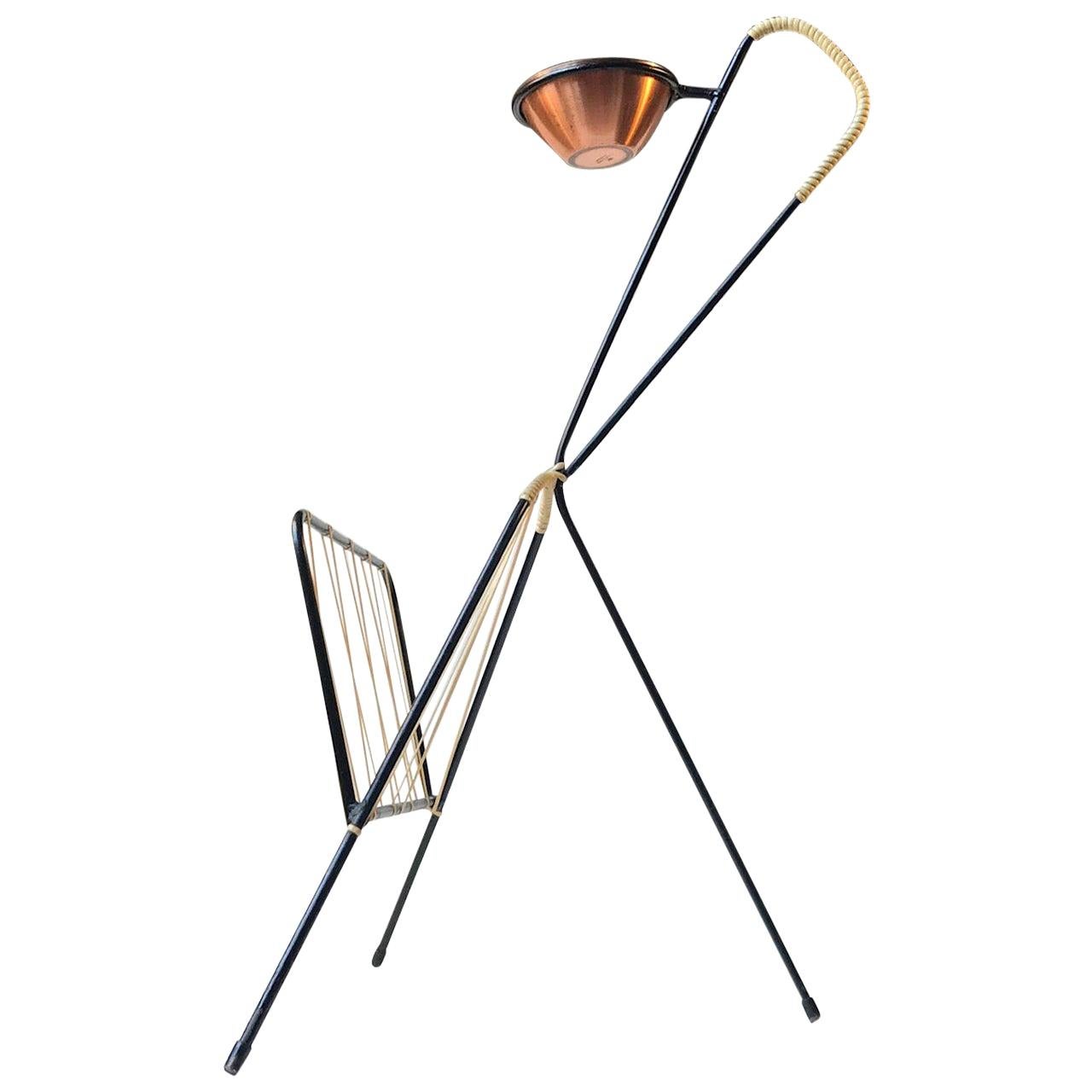 Midcentury Danish String 
Giraffe
 Magazine Rack, 1950s