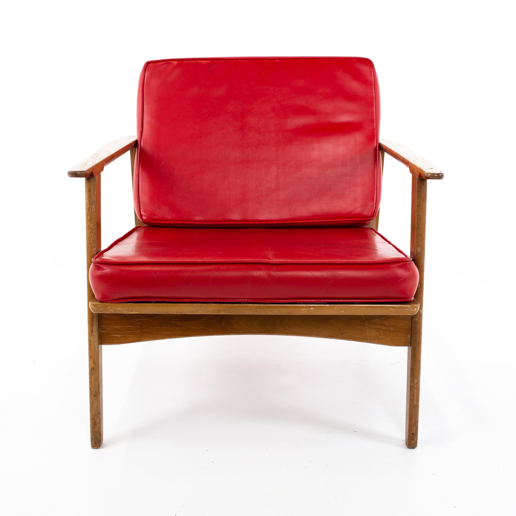 Unknown Mid Century Danish Style Walnut Lounge Chair
