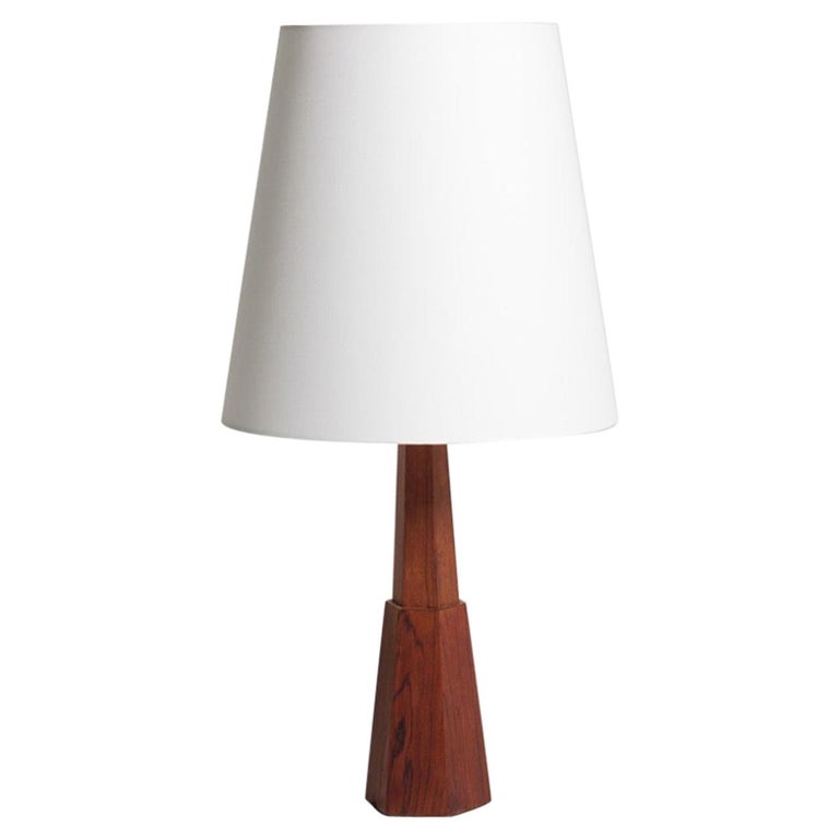 Midcentury Danish Table Lamp in Rosewood, 1950s For Sale at 1stDibs