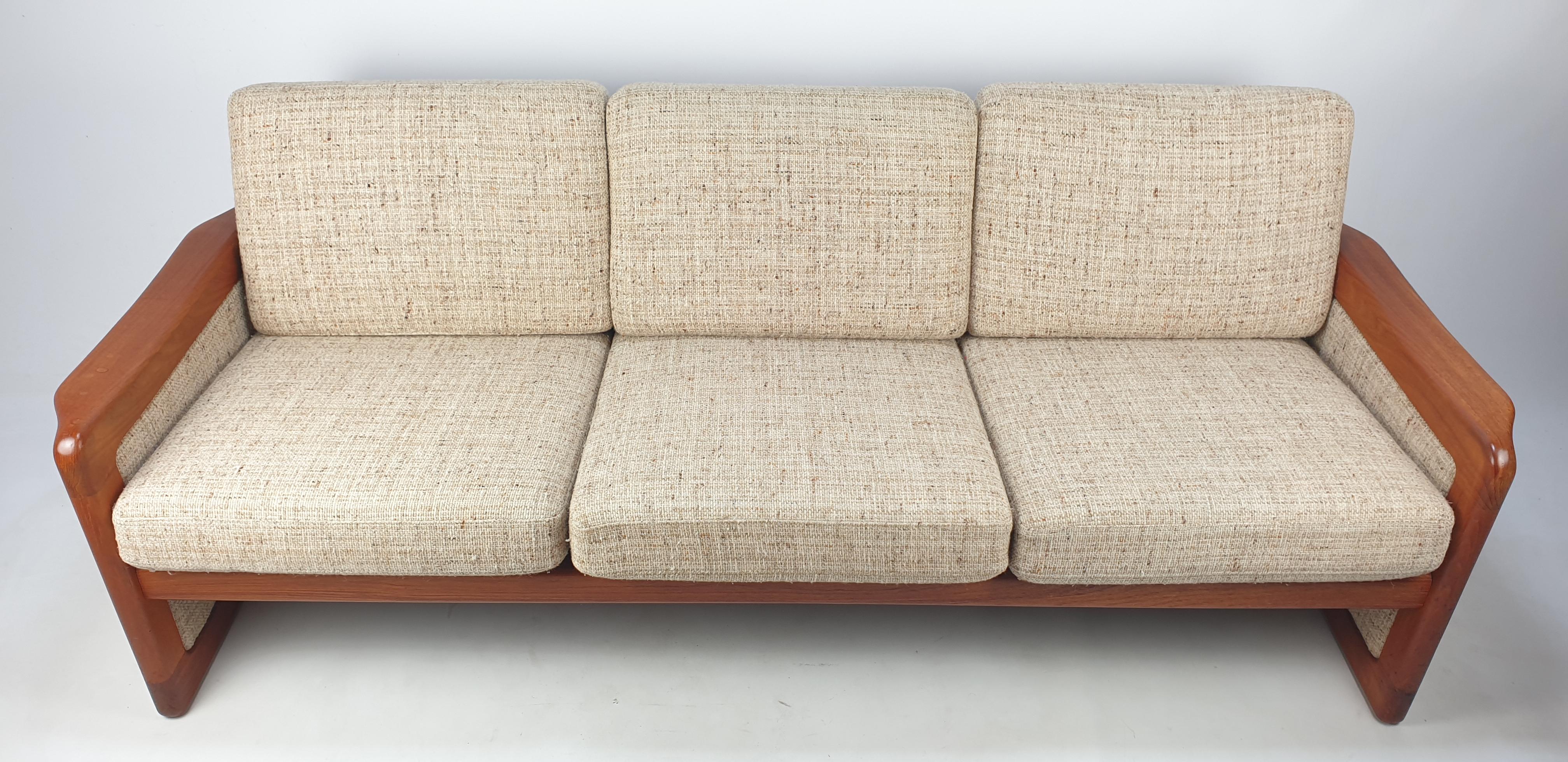 Mid-Century Modern Midcentury Danish Teak 3-Seater Sofa, 1970's