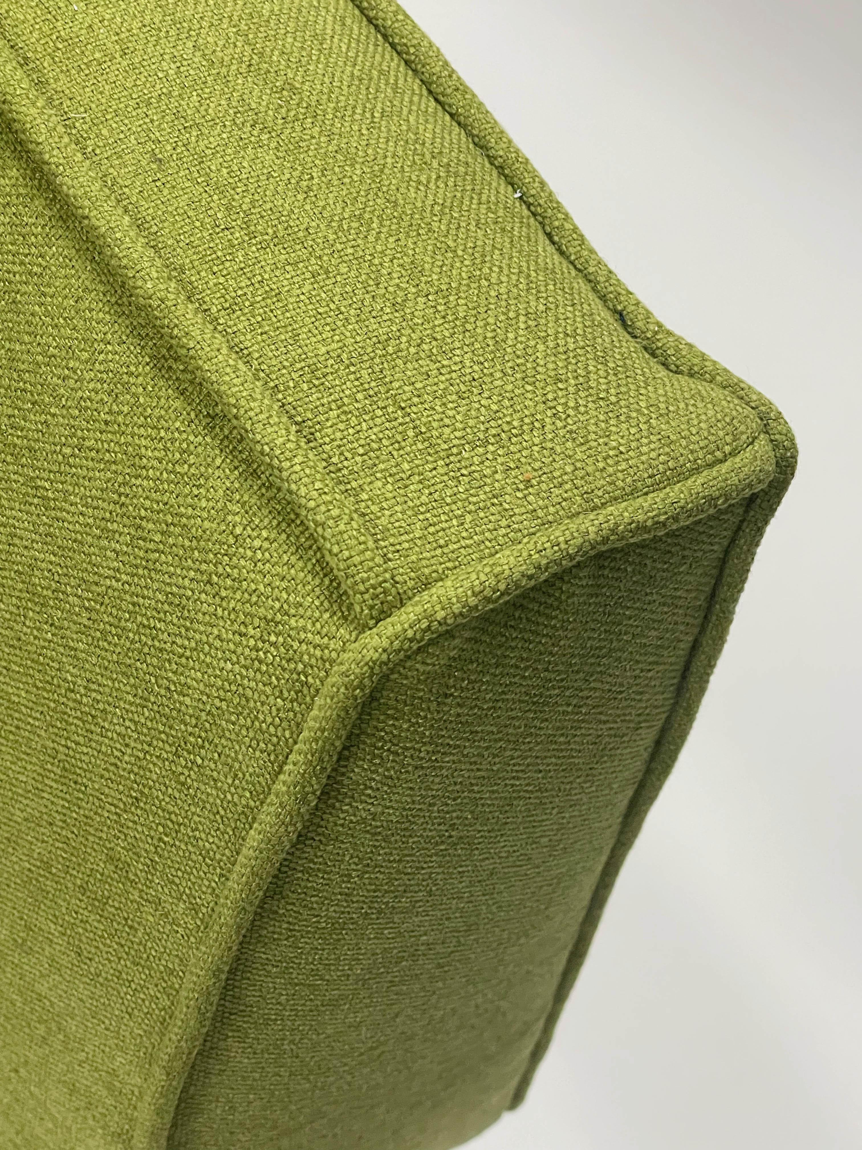 Midcentury Danish Teak and Sage Green Fabric Extendable Sofa after Olsen, 1960s 10
