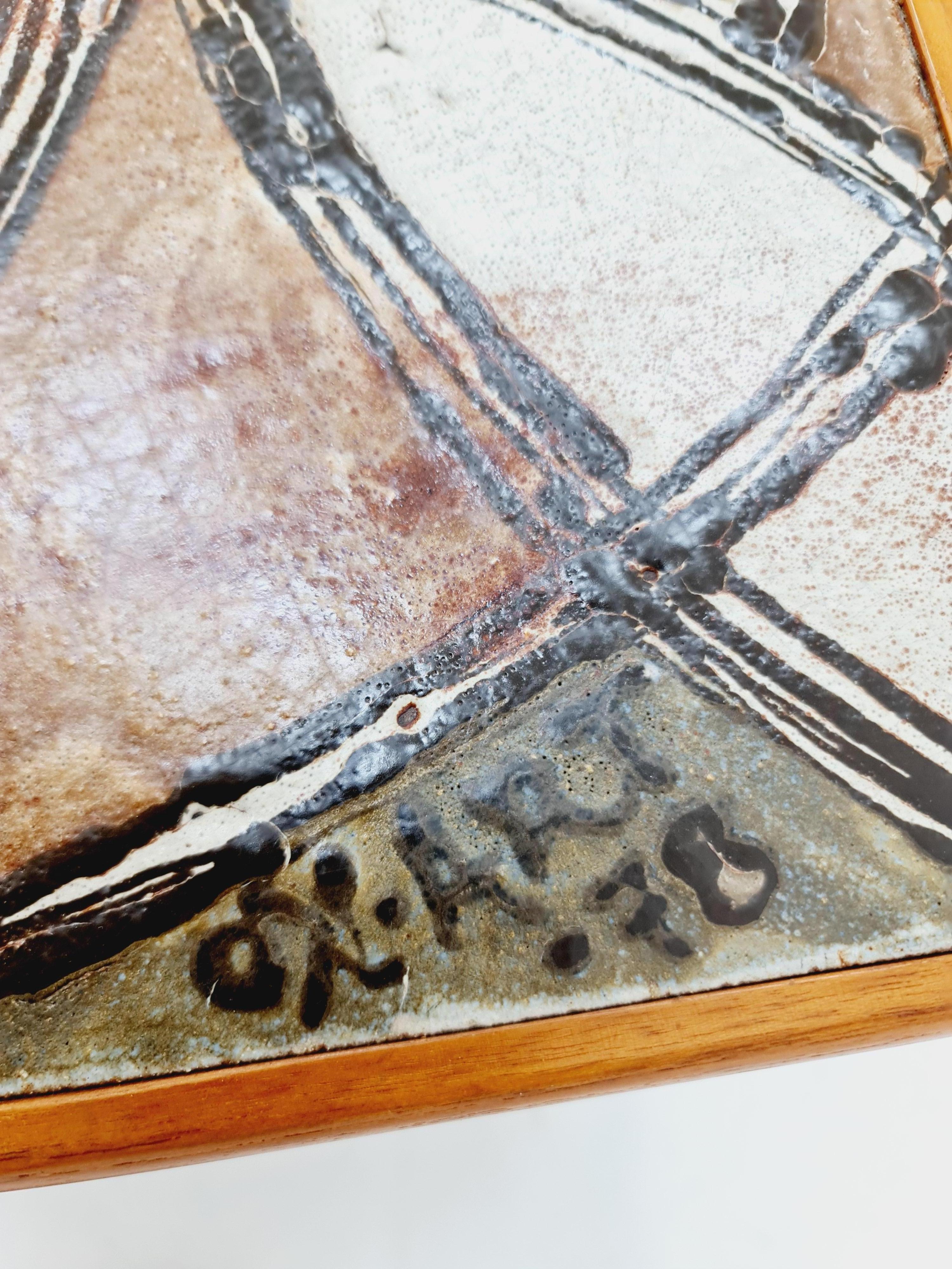 Mitte des Jahrhunderts Dänisches Teakholz + Keramik von OX Art  Nesting-Tische/Beistelltische von Trioh im Zustand „Gut“ im Angebot in Gaggenau, DE