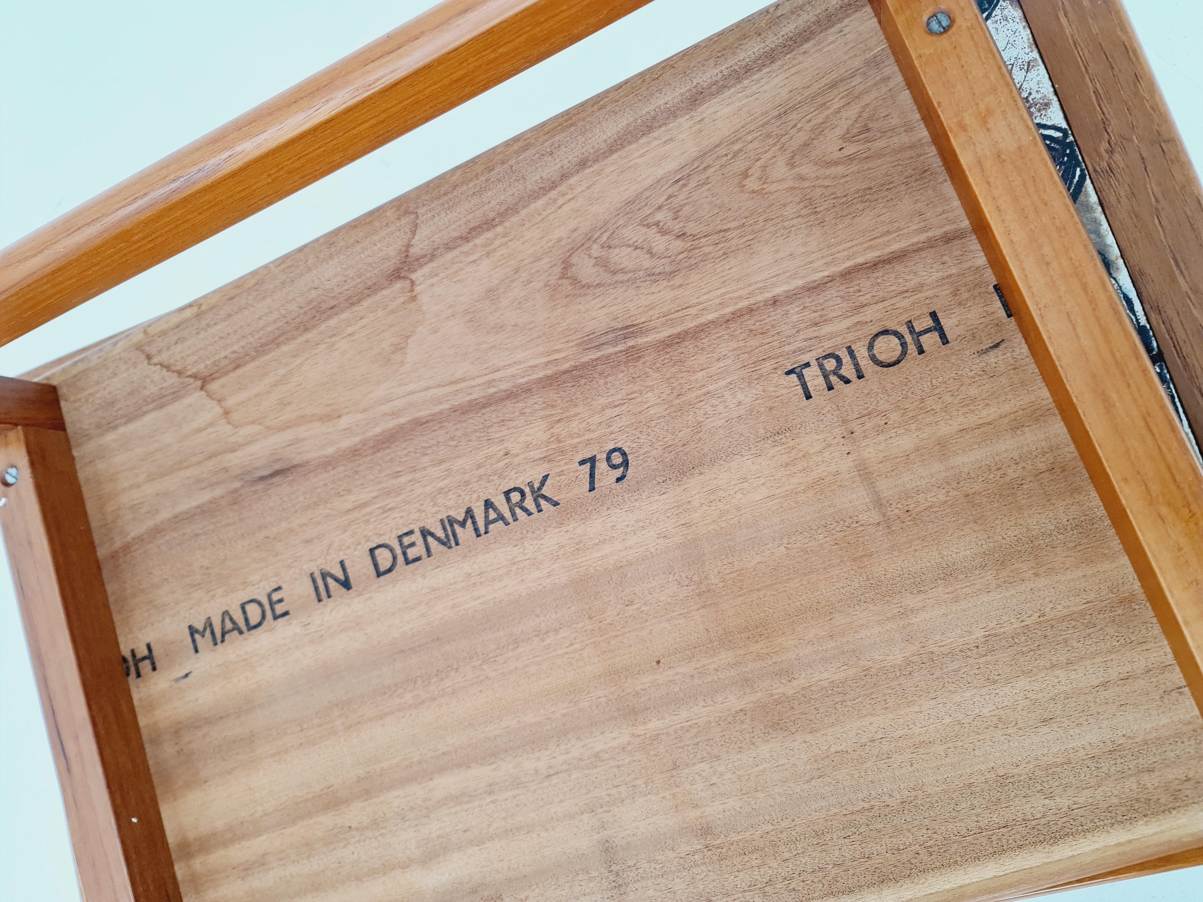 Teck et céramique danois du milieu du siècle dernier par OX Art  Tables gigognes/tables d'appoint Trioh Bon état - En vente à Gaggenau, DE