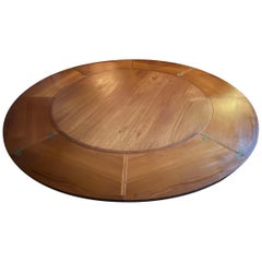 Midcentury Danish Teak Circular Extendable Flip-Flap Dining Table by Dyrlund