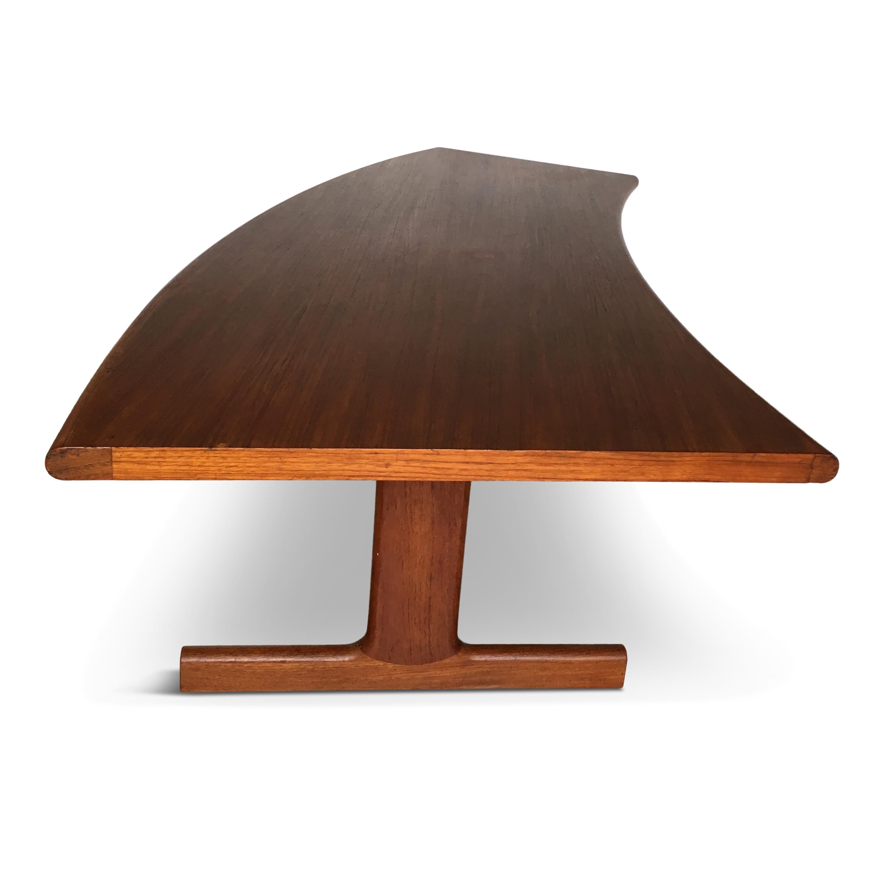 Mid-20th Century Midcentury Danish Teak Coffee Table with Curved Desk, 1950s For Sale