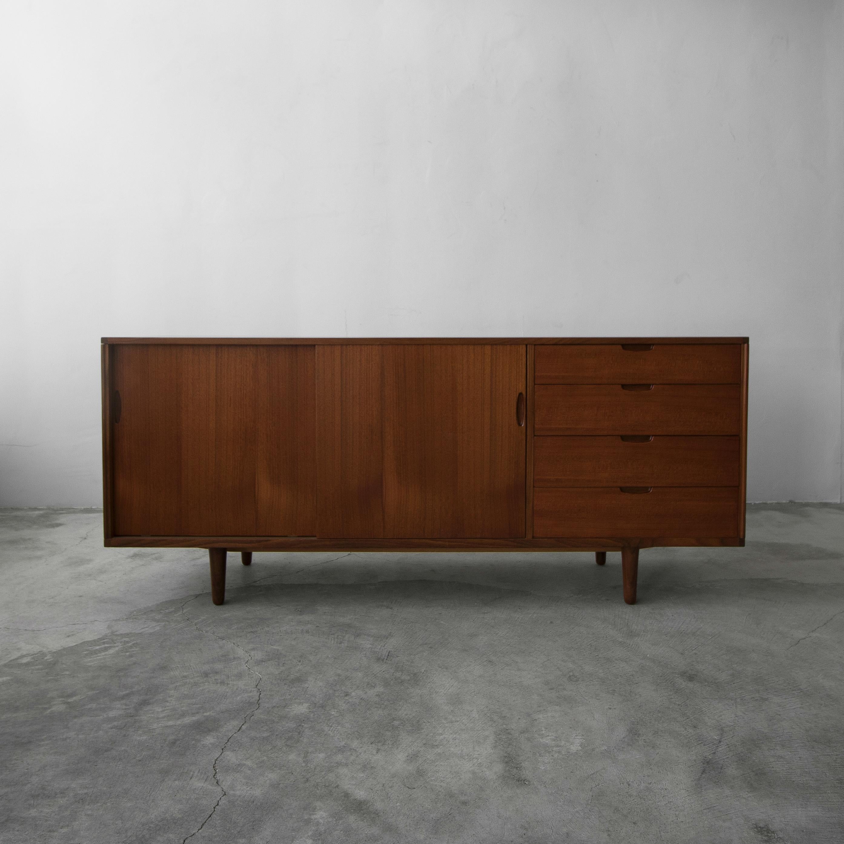 Midcentury Danish Teak Credenza Buffet by IB Kofod Larsen In Good Condition In Las Vegas, NV