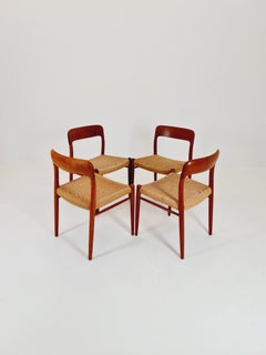 MidCentury Danish Teak Dining Chairs Niels O.Moller Modell 75, 1960s, set of 4