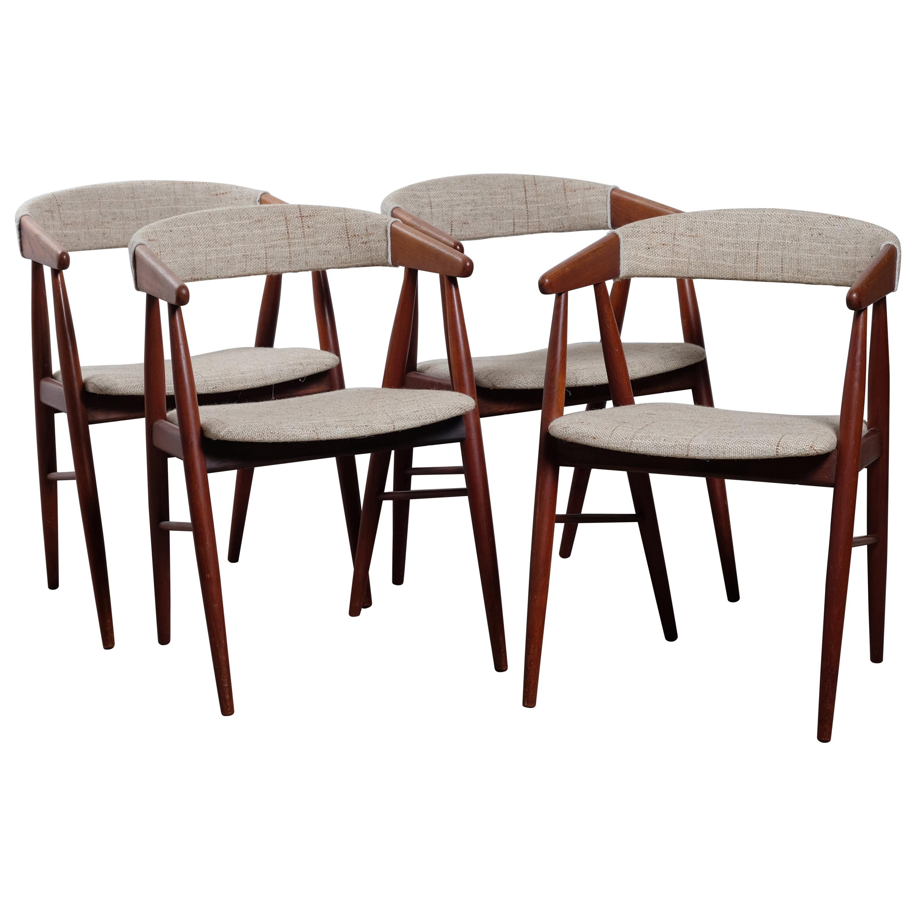 Midcentury Danish Teak Dining Chairs, Set of 4 For Sale