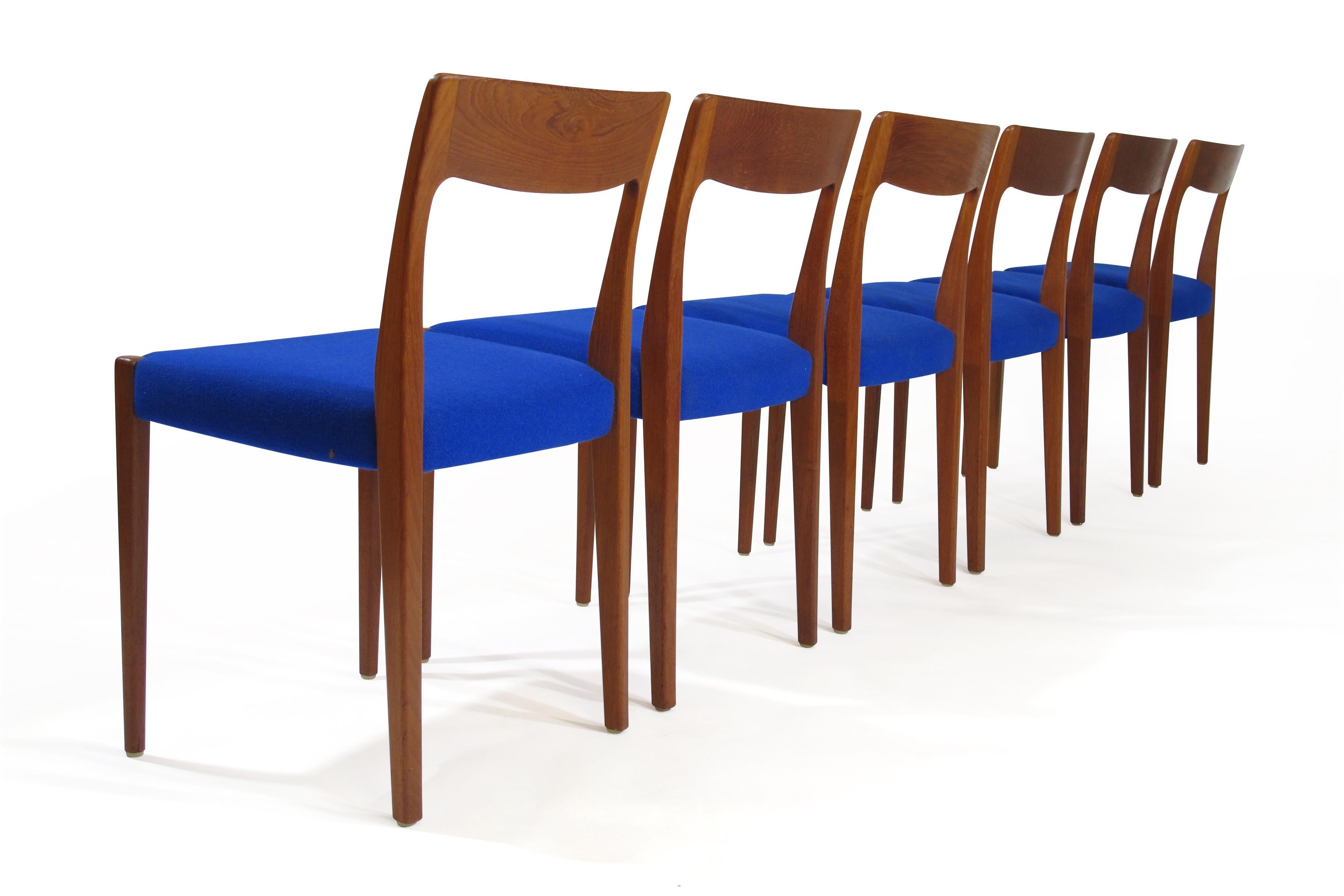 Scandinavian Modern Midcentury Danish Teak Dining Chairs, Set of 6