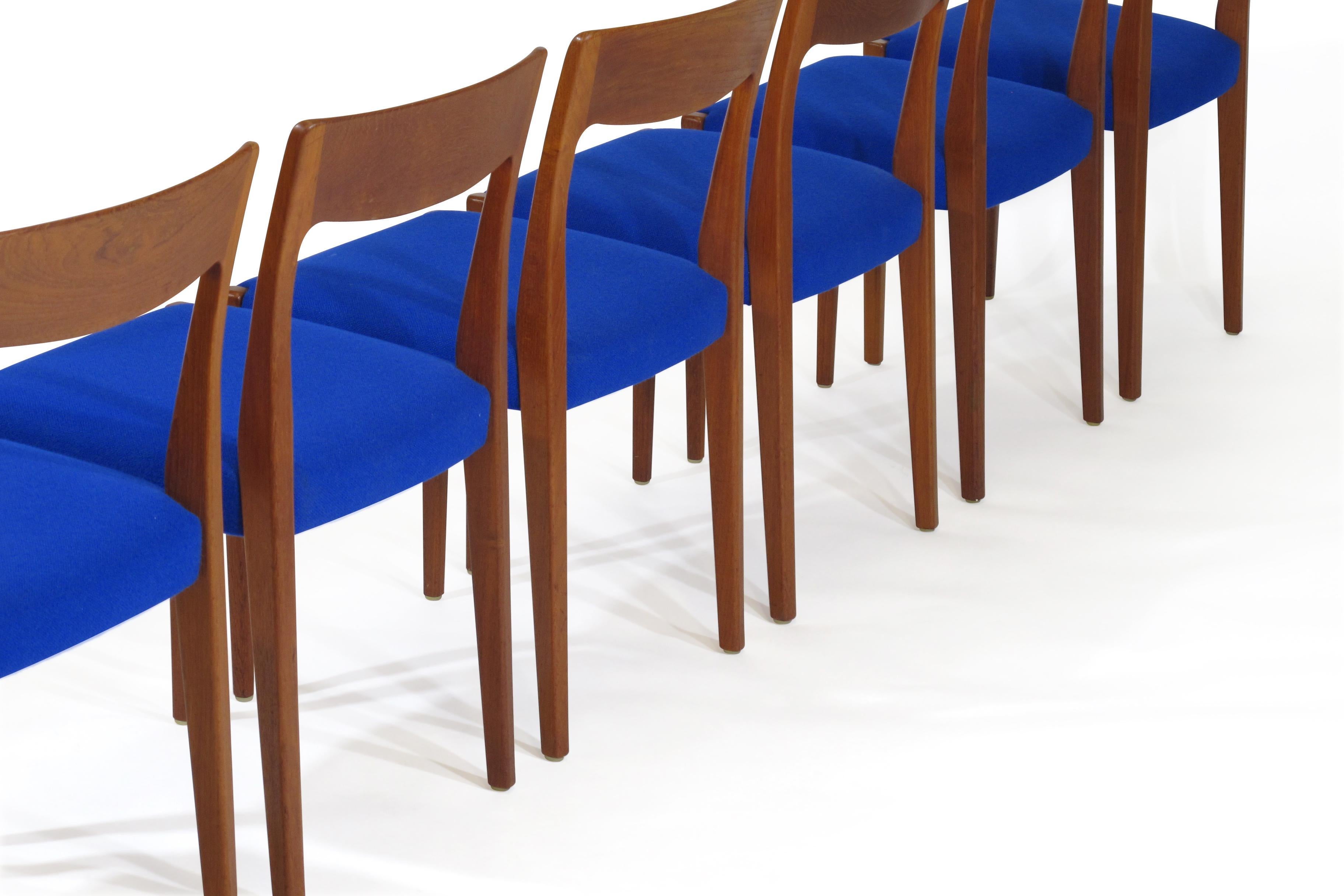 Midcentury Danish Teak Dining Chairs, Set of 6 1
