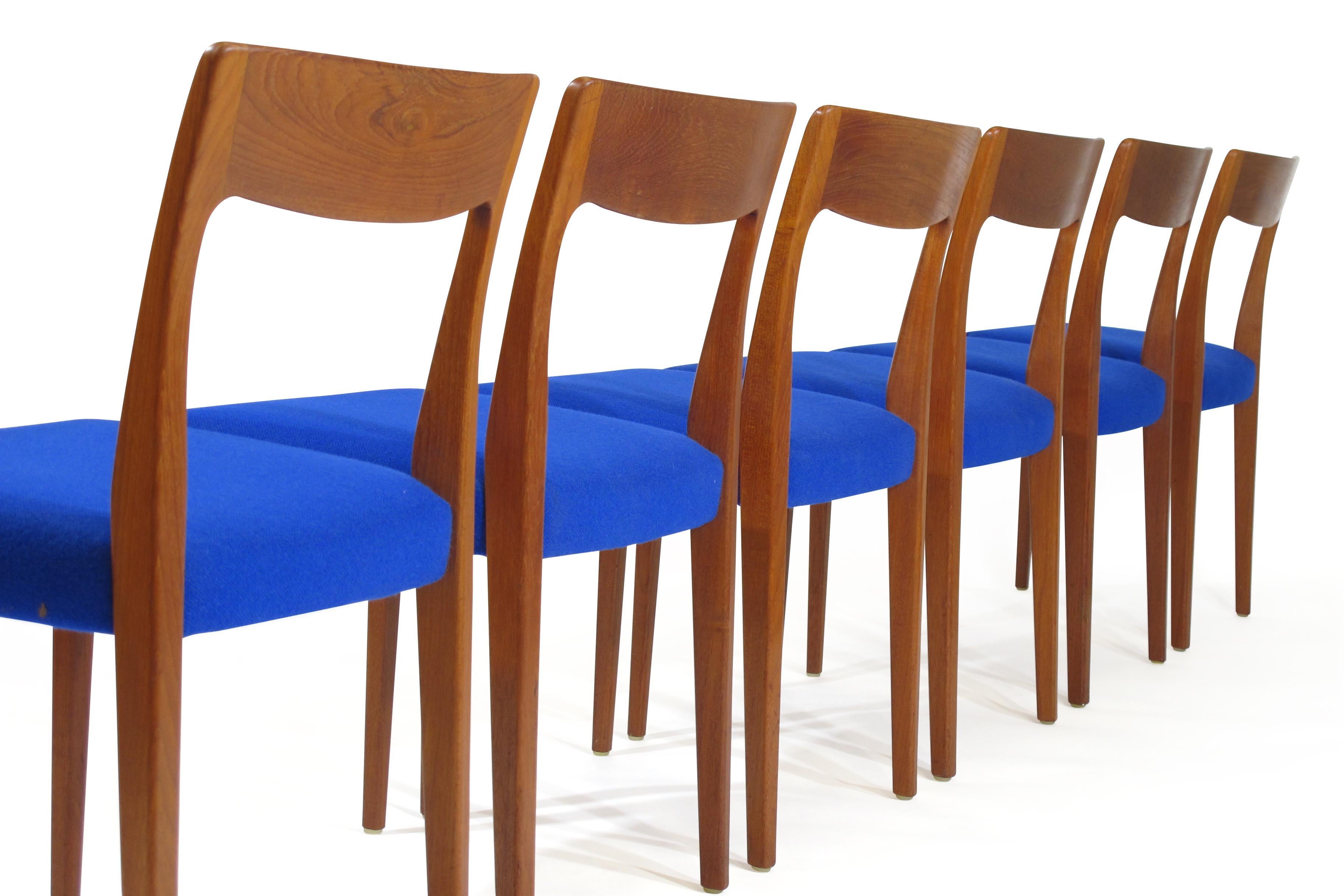 Midcentury Danish Teak Dining Chairs, Set of 6 2