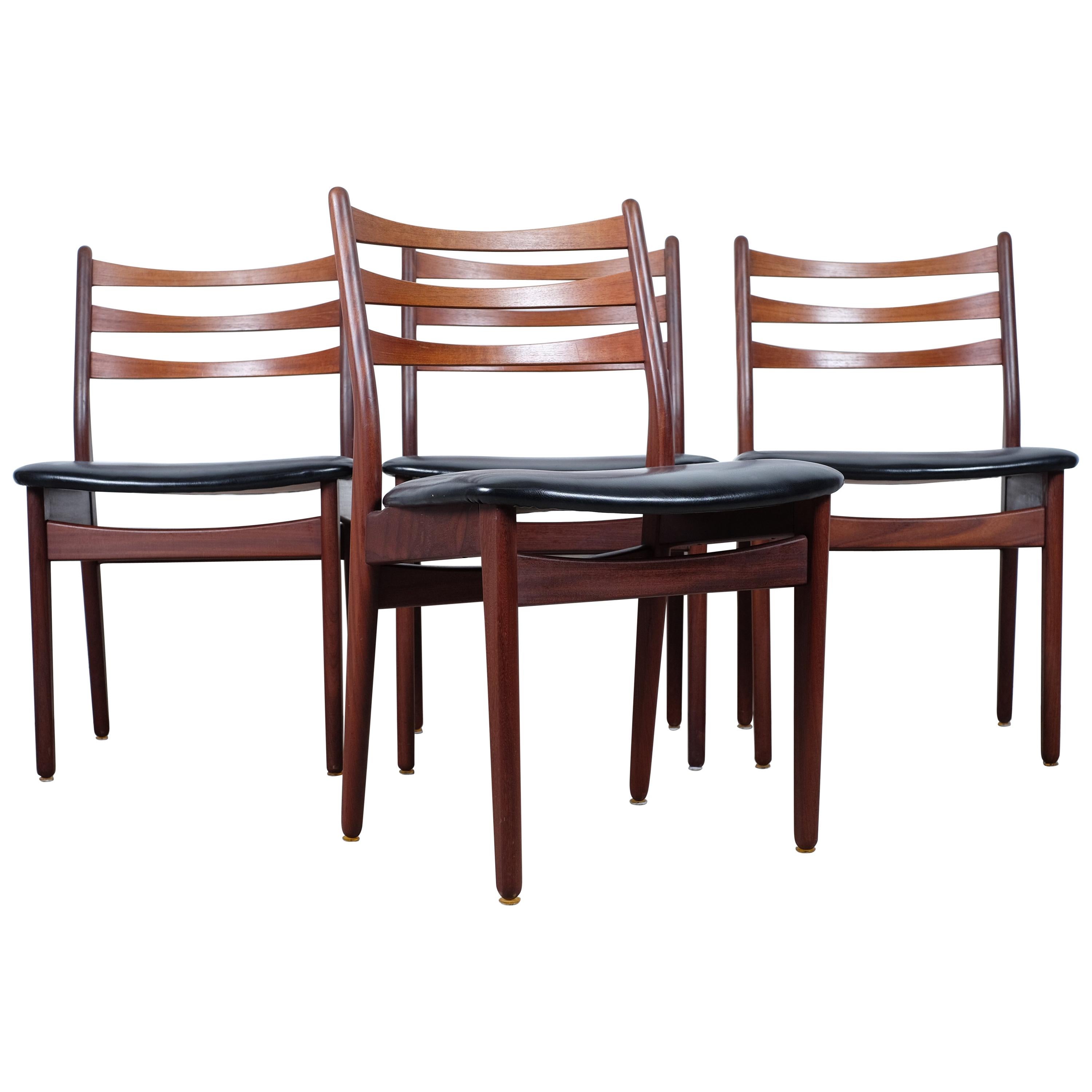 Midcentury Danish Teak Dining Chairs, Set of Four For Sale