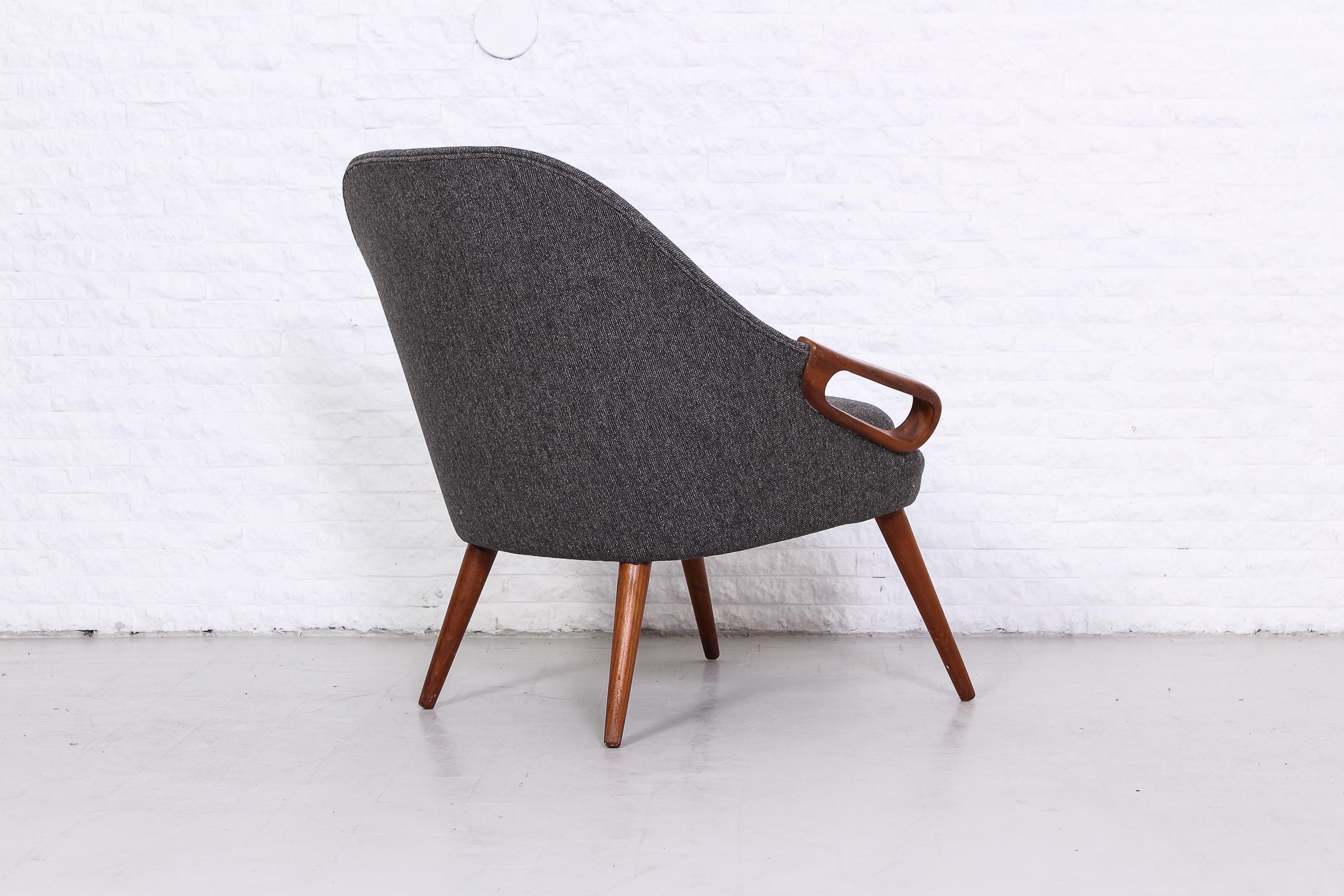 Scandinavian Modern Midcentury Danish Teak Easy Chair, 1950s For Sale
