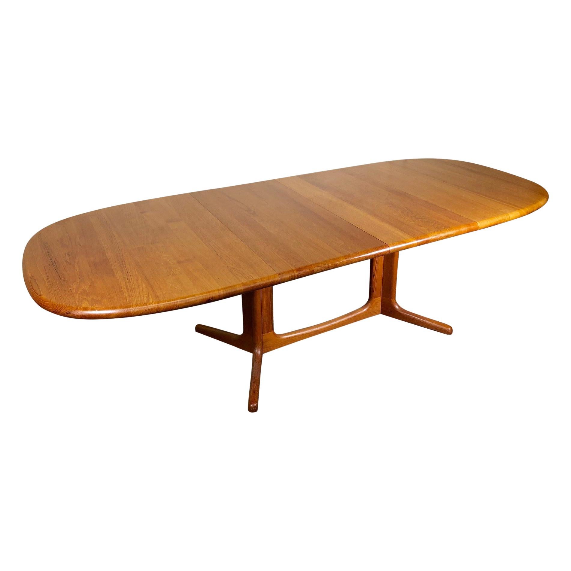 Midcentury Danish Teak Extending Dining Table by Glostrup Møbelfabrik Seats 10 For Sale