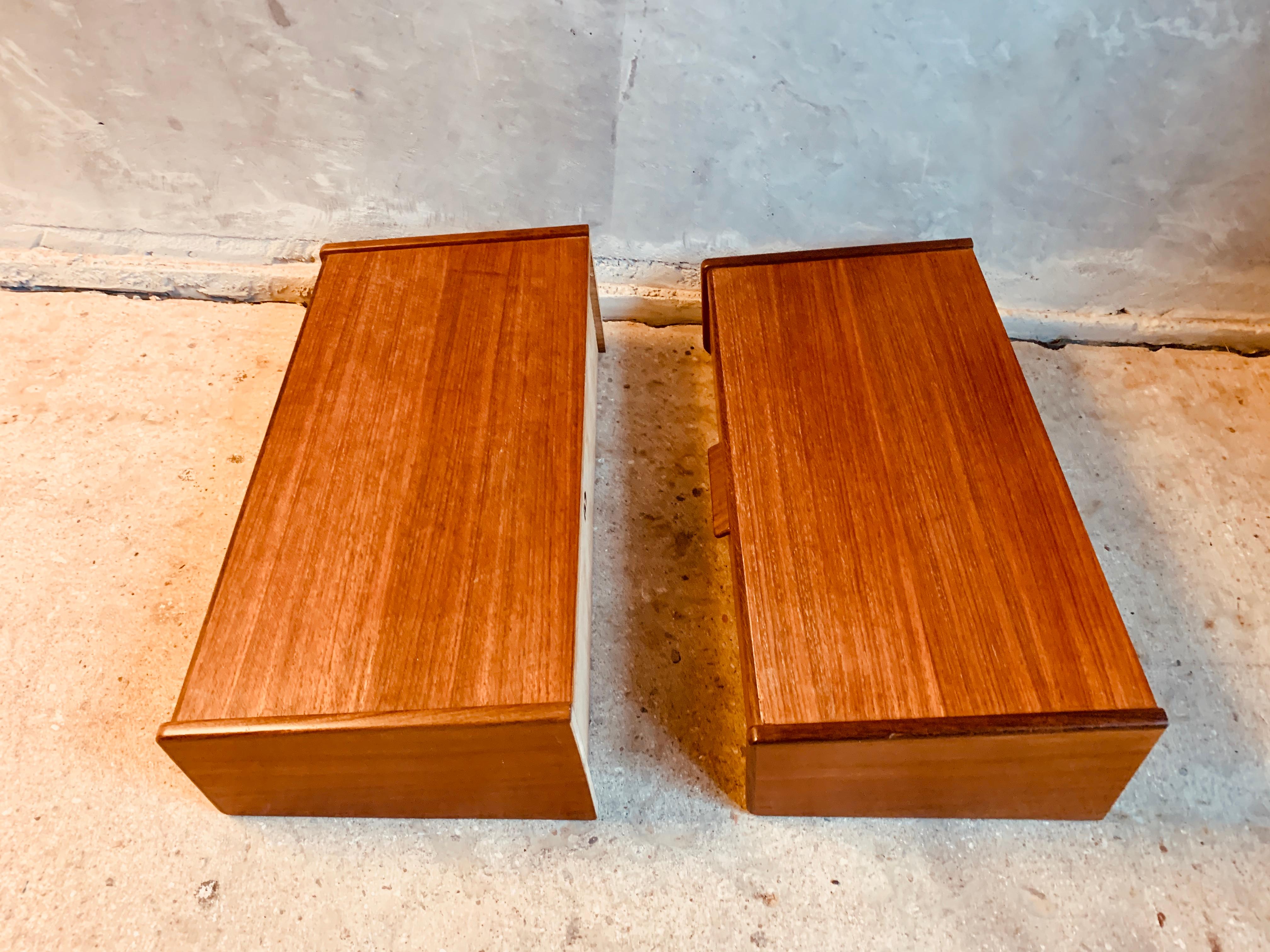 Midcentury Danish Teak Nightstands by Poul Volther 5