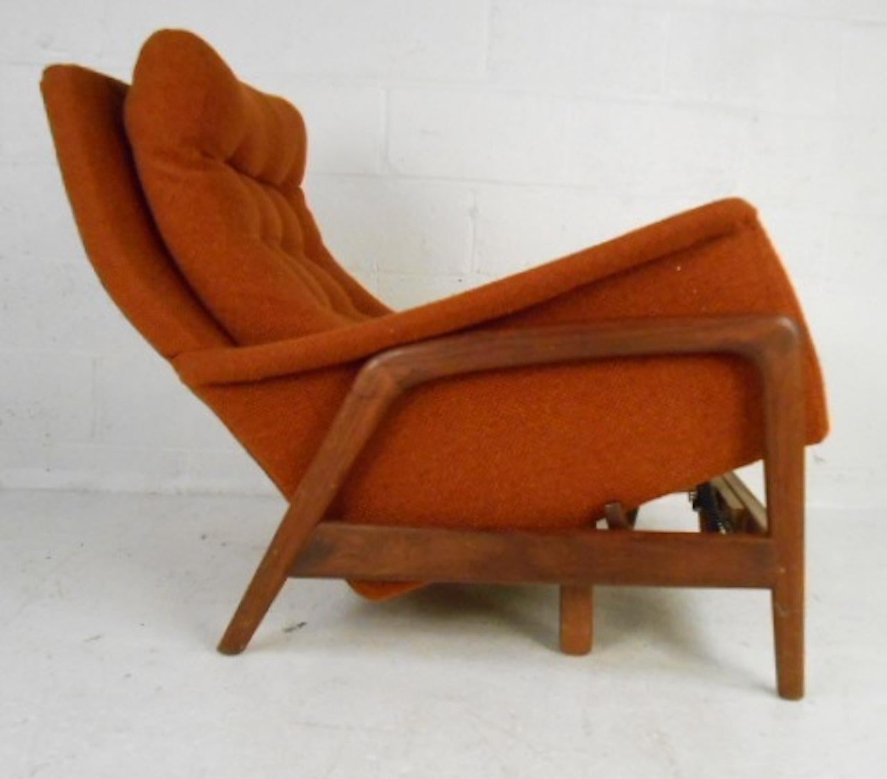 Upholstery Mid-Century Danish Teak Recliner