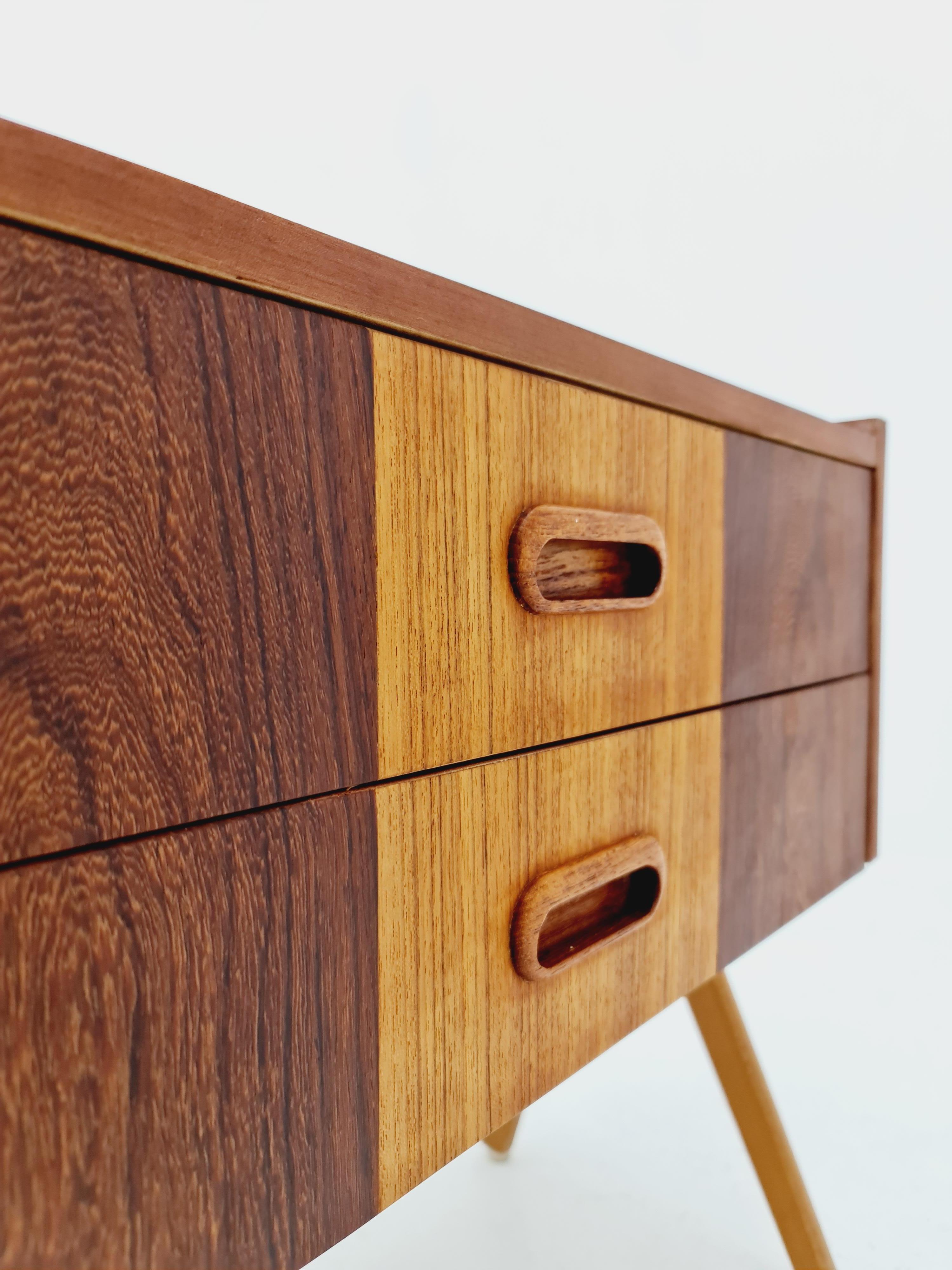 Mid-20th Century Midcentury Danish teak & Rosewood vintage Side table/ Bedside table/ Night stand For Sale