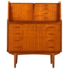 Vintage Midcentury Danish Teak Secrétaire from Spejl Kobberbeskytter, 1960s