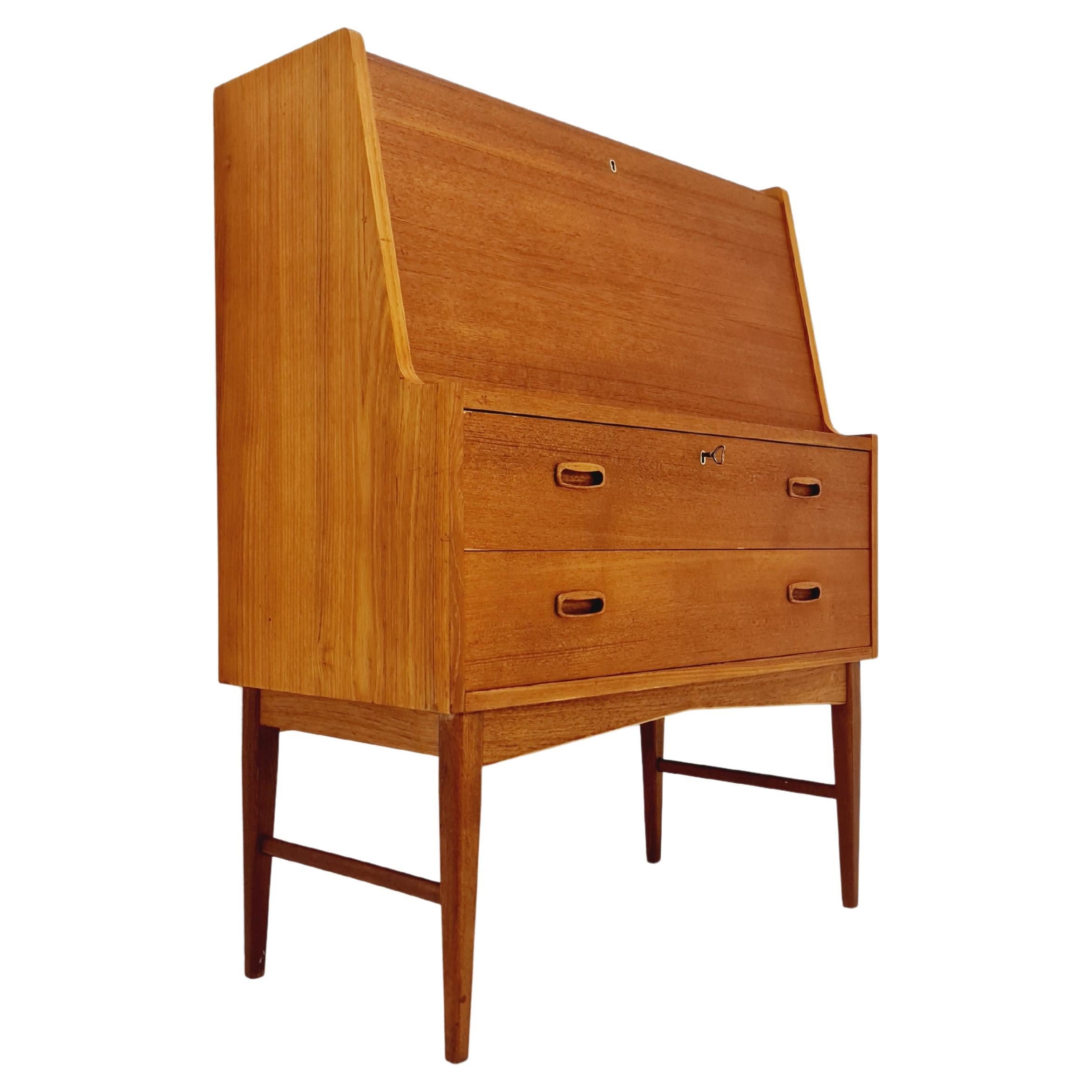 Midcentury Danish teak secretary, vanity /Make up table By Arne Wahl Iversen For Sale