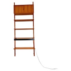 Estantería danesa de teca de mediados de siglo con escritorio y  Light, por Poul Cadovius, década de 1960