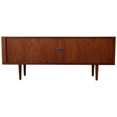 Midcentury Danish Teak Tambour Door "President" Credenza by Hans Wegner
