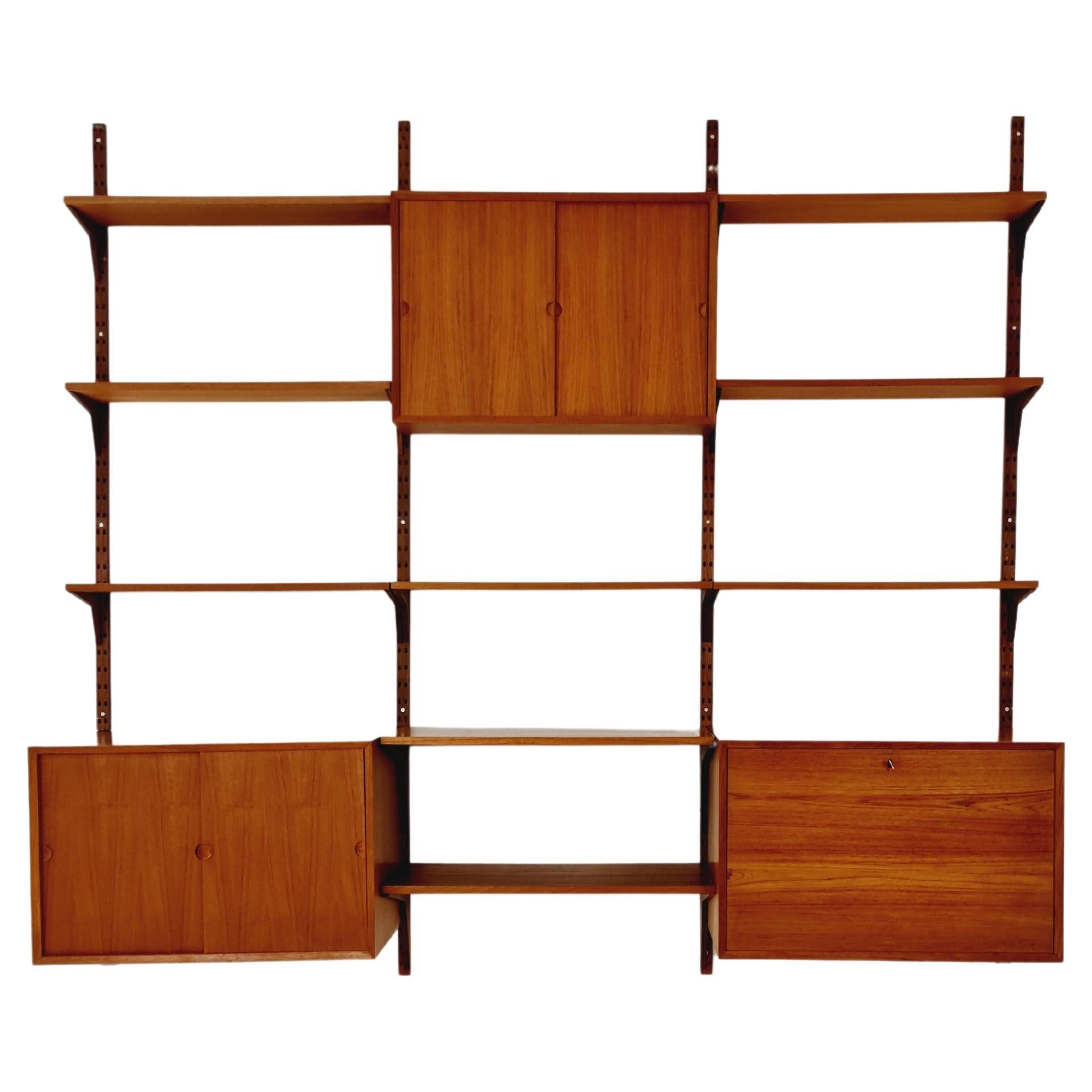Midcentury Danish Teak Wall Unit 3 cabinets & Record, by Poul Cadovius for Cado