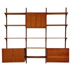 Midcentury Danish Teak Wall Unit 3 cabinets & Record, by Poul Cadovius for Cado