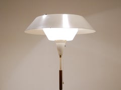 Midcentury Danish Tricolor Metal and Wood Floor Lamp